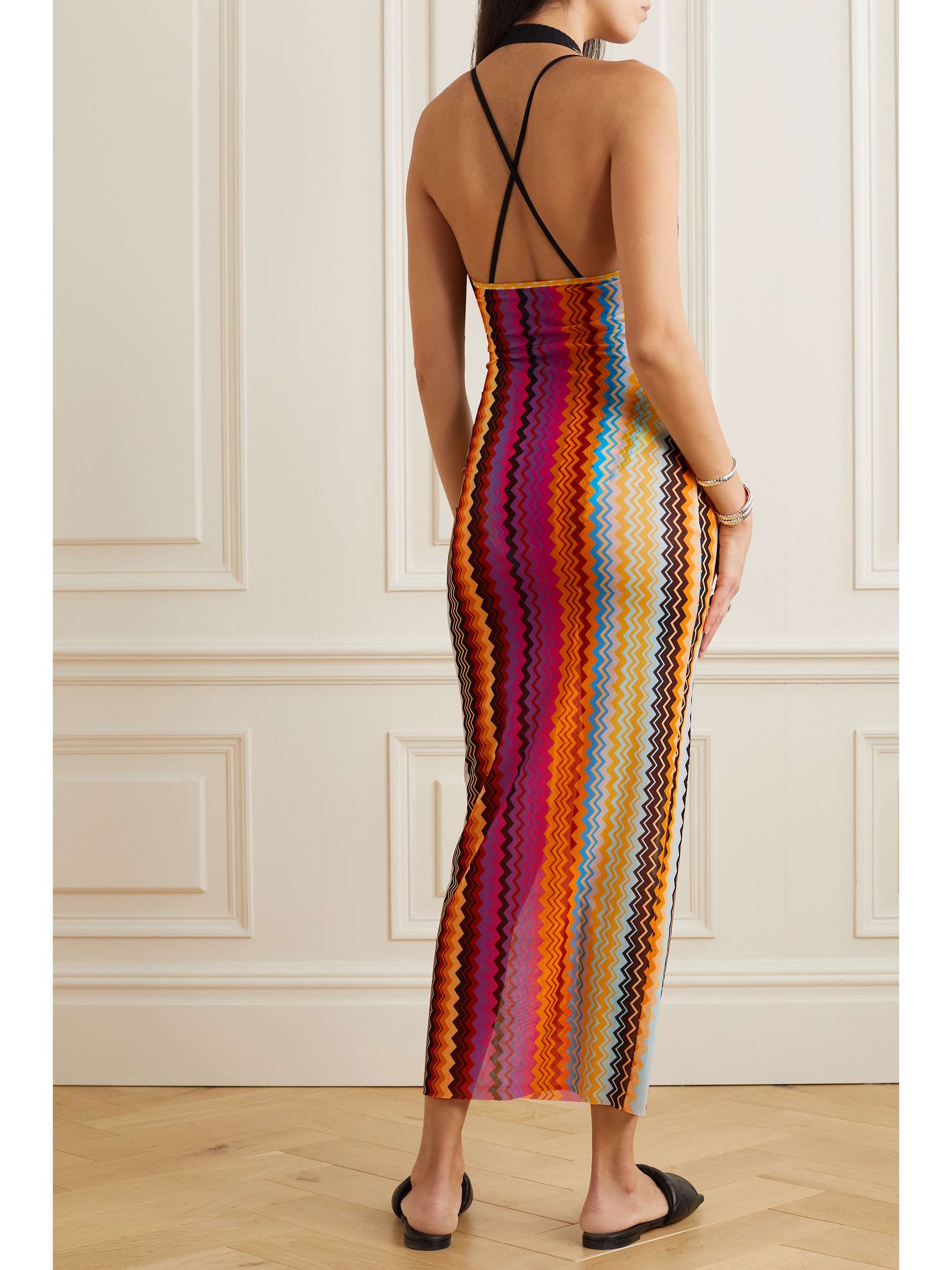 MISSONI Printed stretch-tulle midi dress