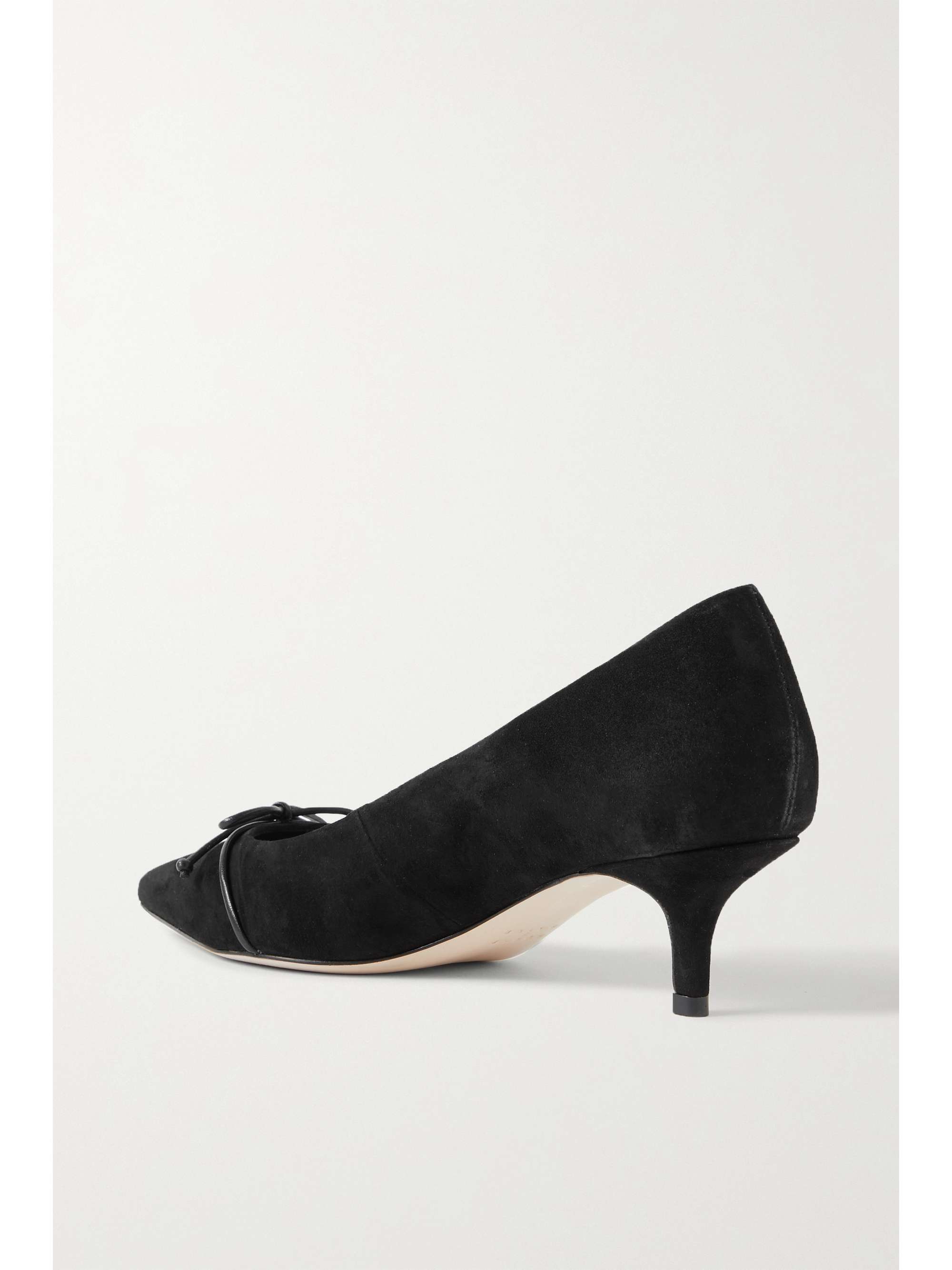 PORTE & PAIRE Leather-trimmed suede pumps