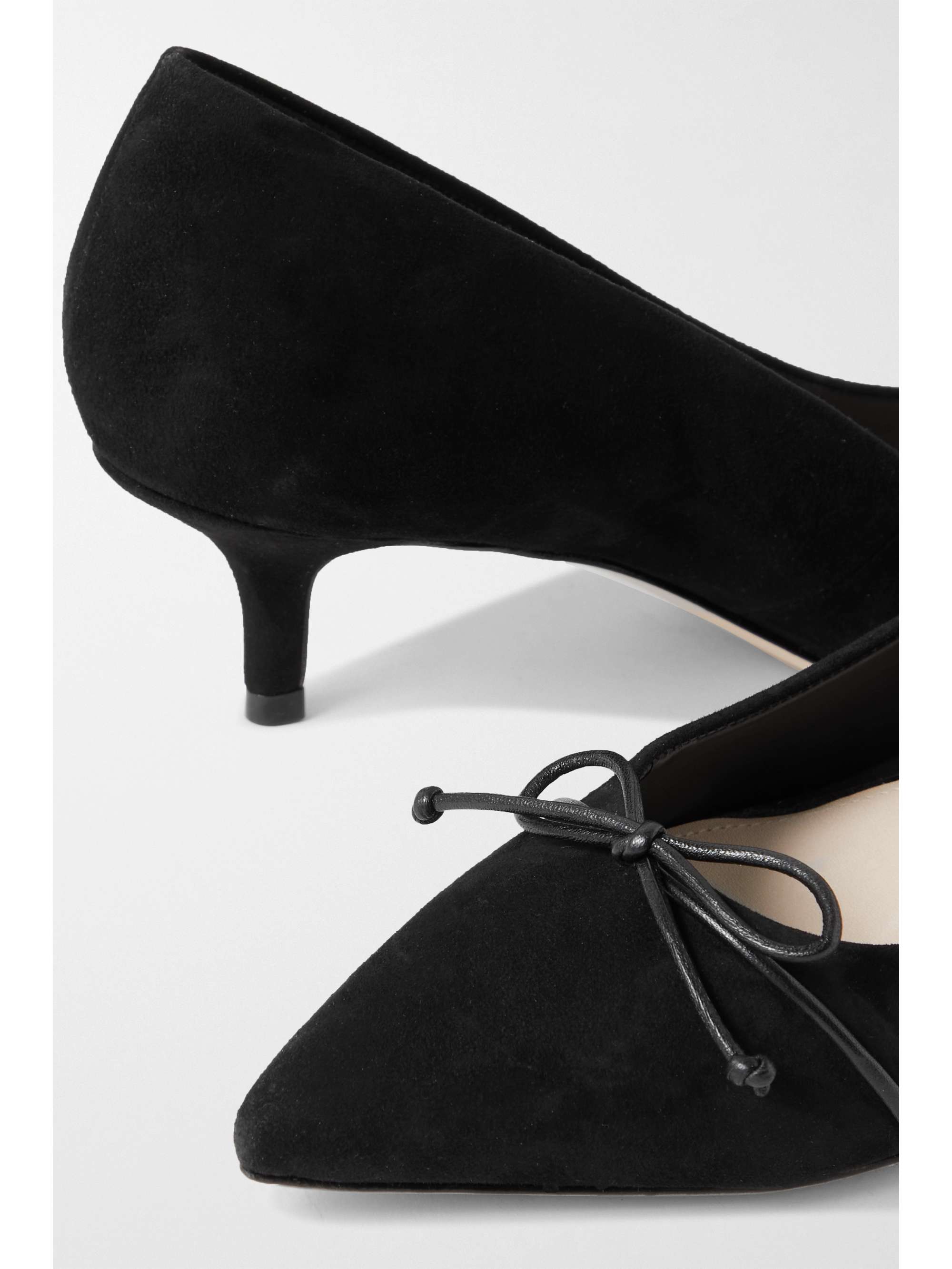 PORTE & PAIRE Leather-trimmed suede pumps
