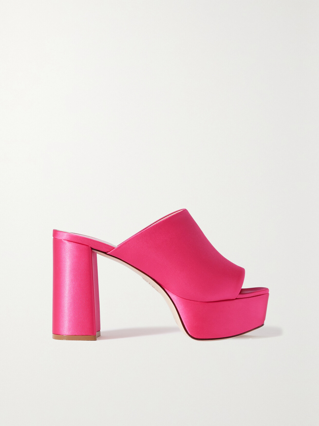 Porte & Paire - Satin Platform Mules - Pink