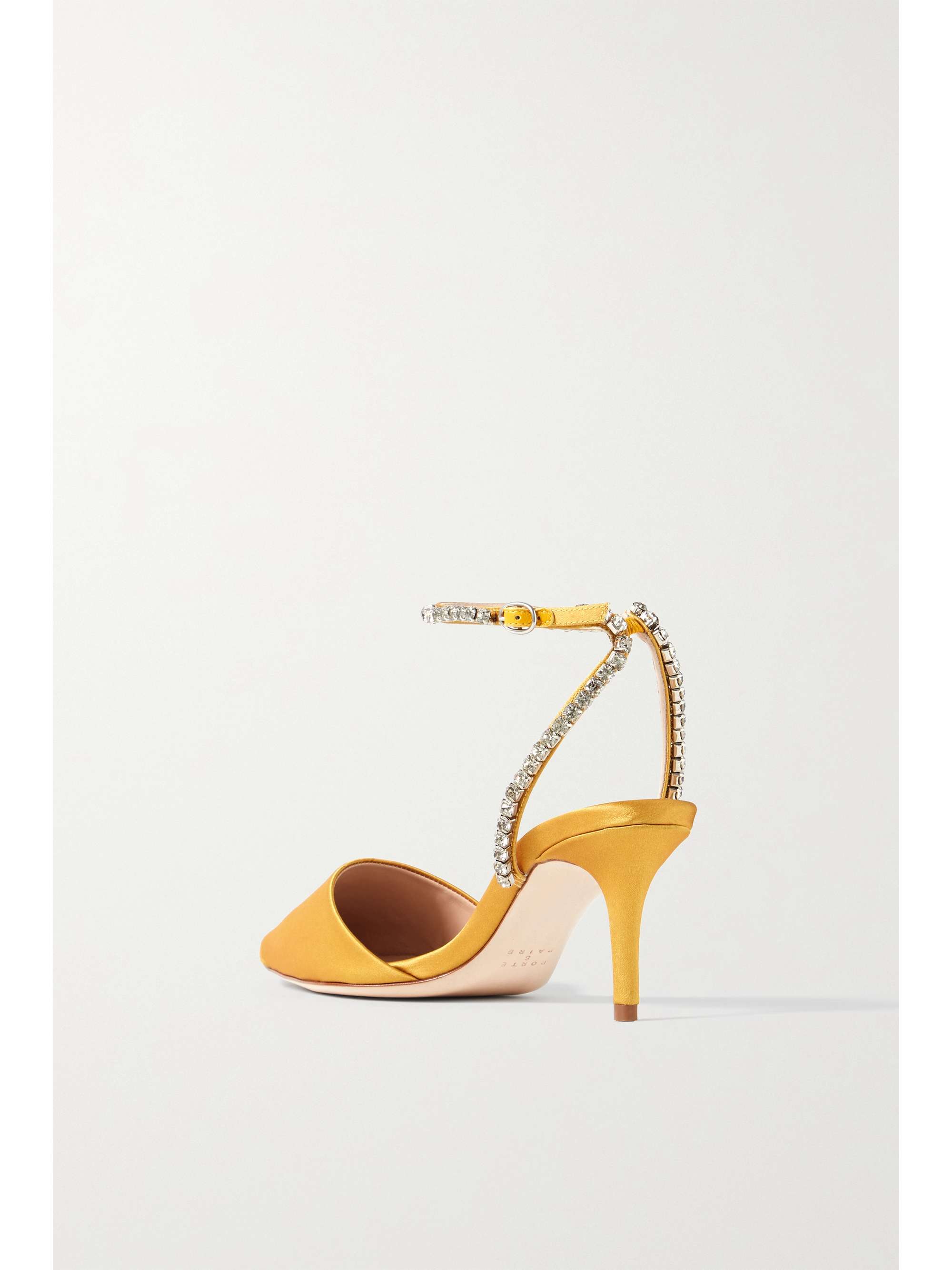 PORTE & PAIRE Crystal-embellished satin pumps