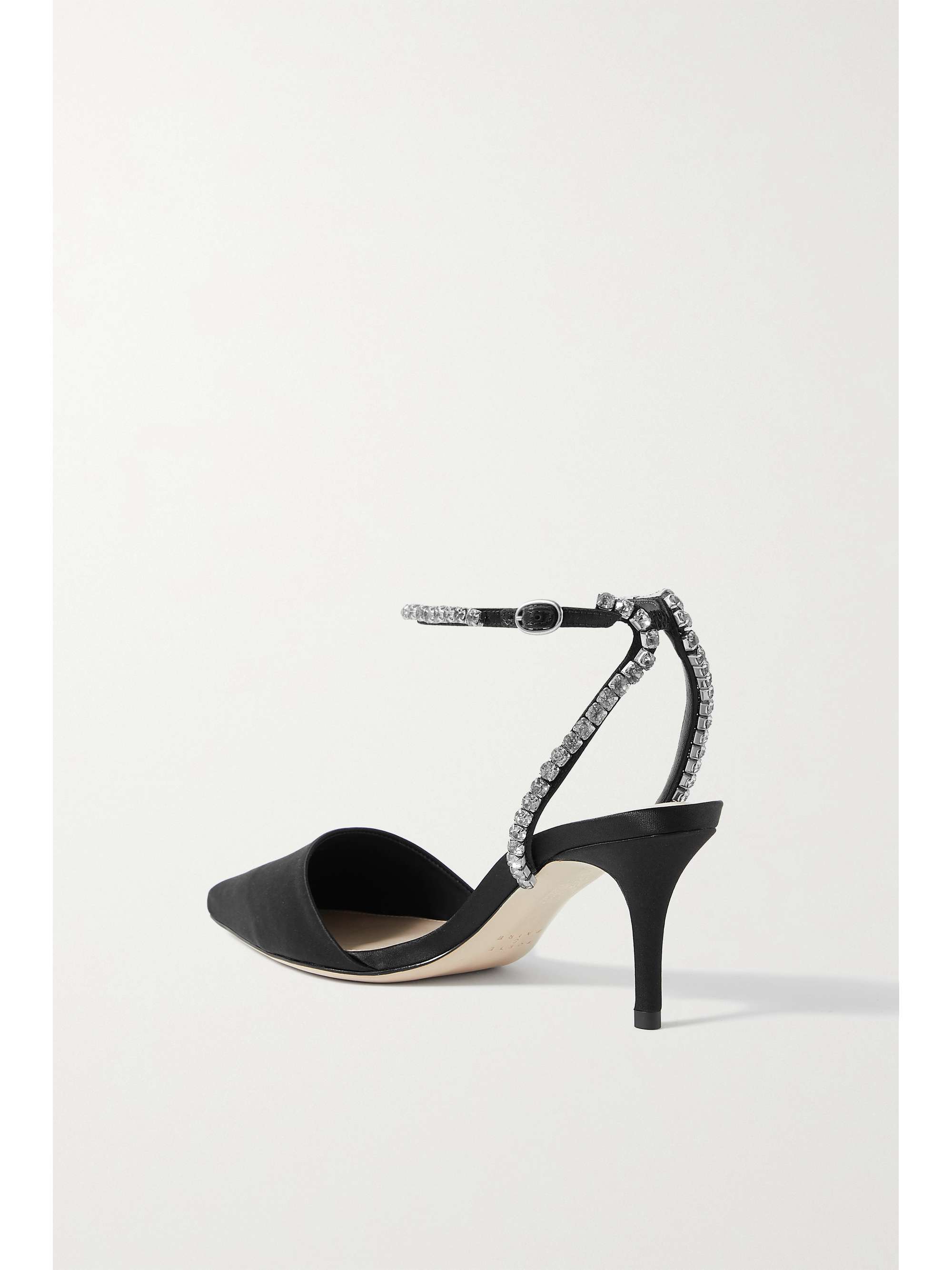 PORTE & PAIRE Crystal-embellished satin pumps | NET-A-PORTER