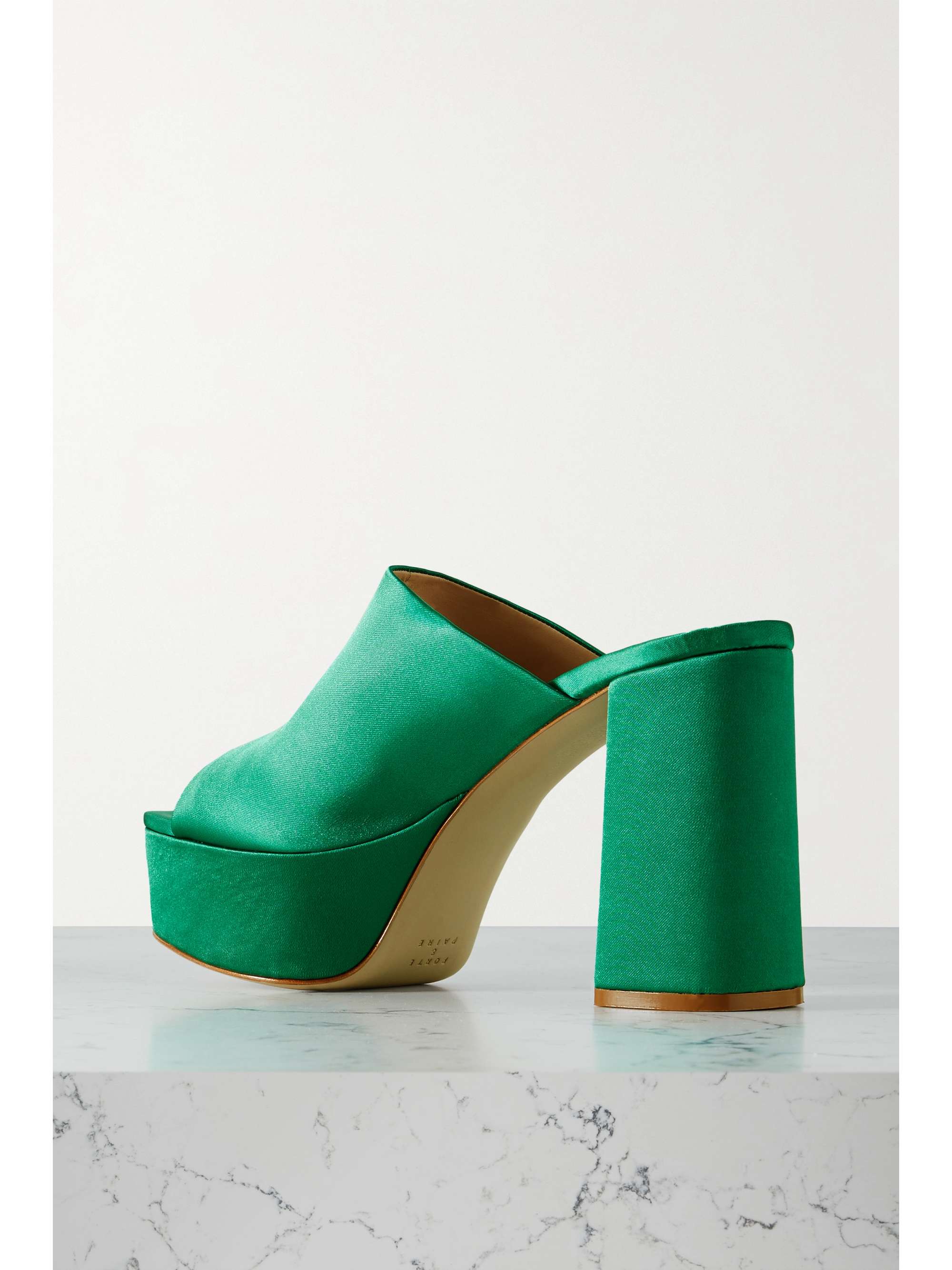 PORTE & PAIRE Satin platform mules
