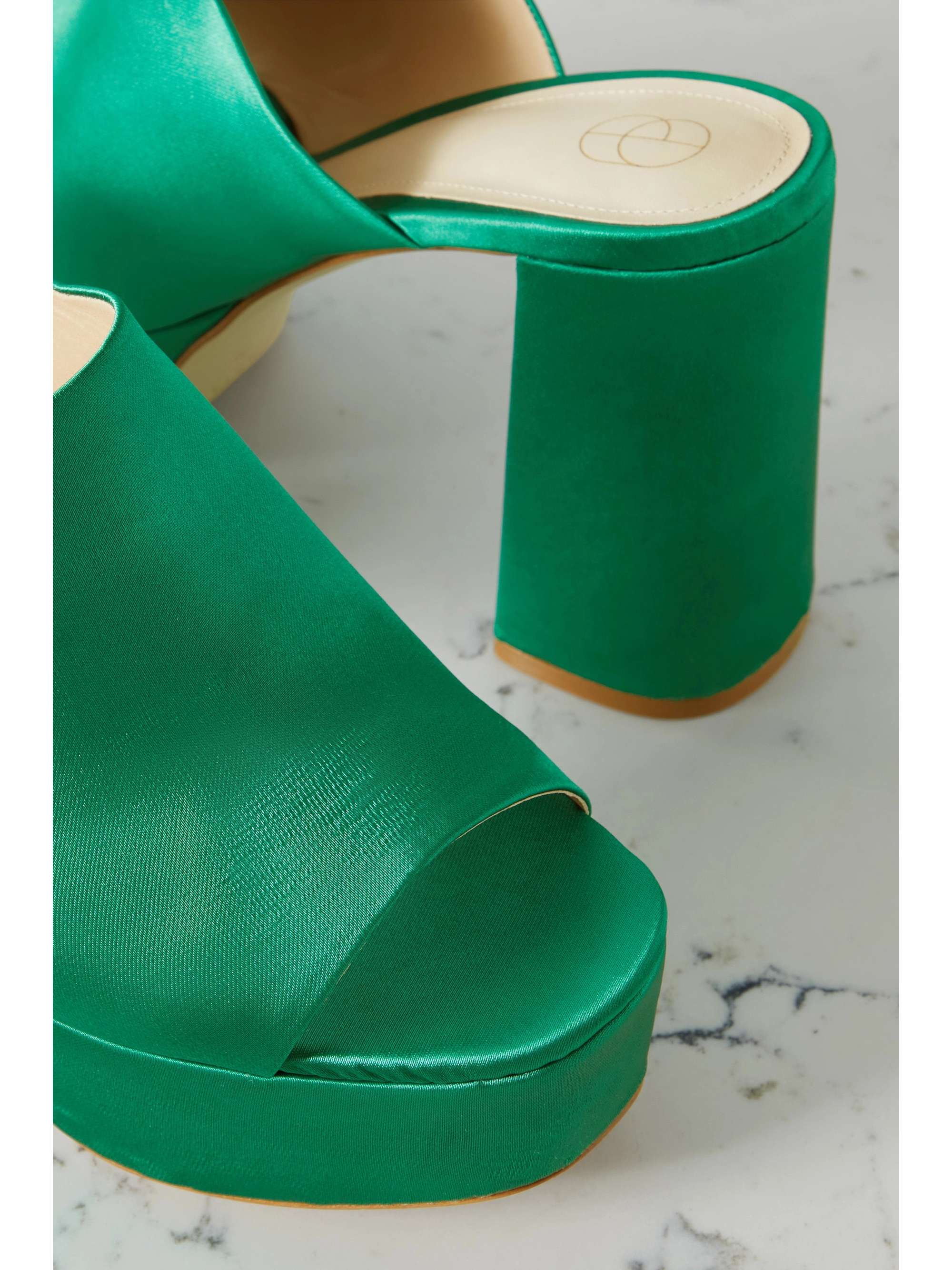 PORTE & PAIRE Satin platform mules