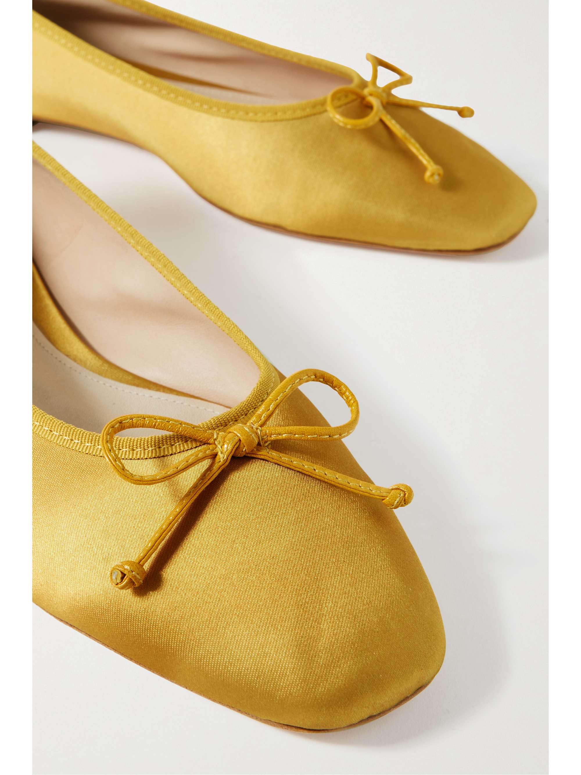 PORTE & PAIRE Bowembellished satin ballet flats NETAPORTER