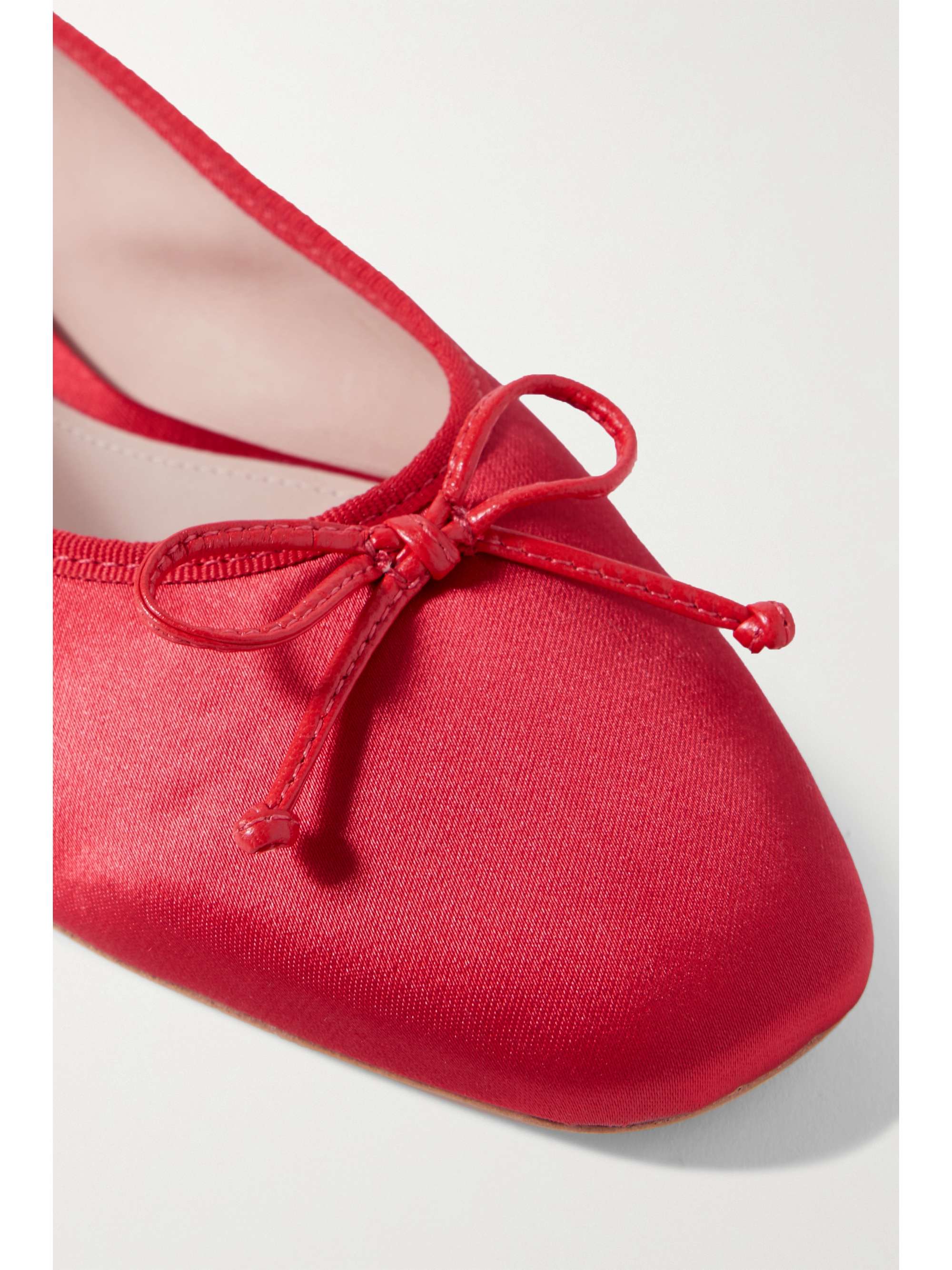 PORTE & PAIRE Bow-embellished satin ballet flats