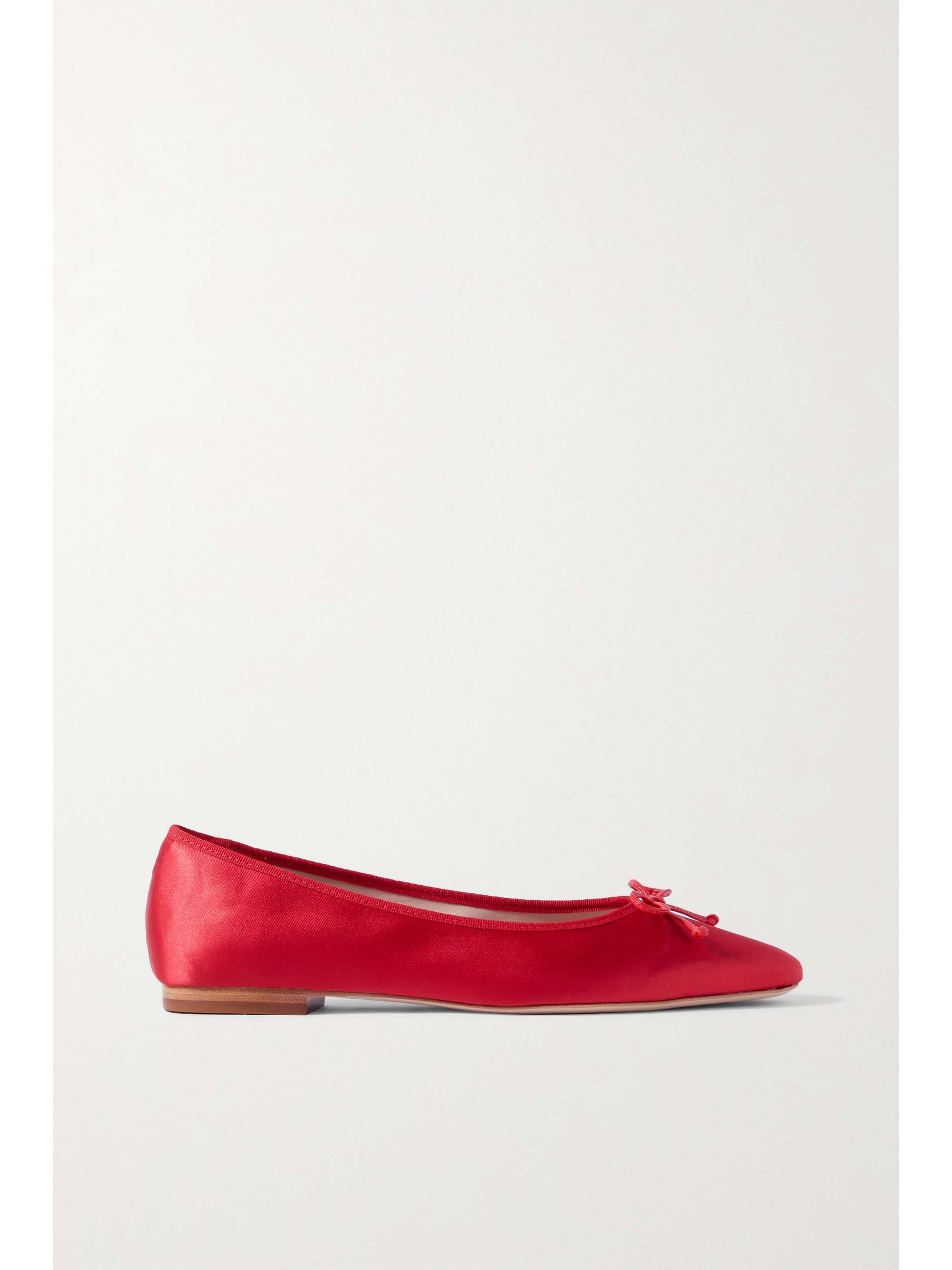 PORTE & PAIRE Bow-embellished satin ballet flats