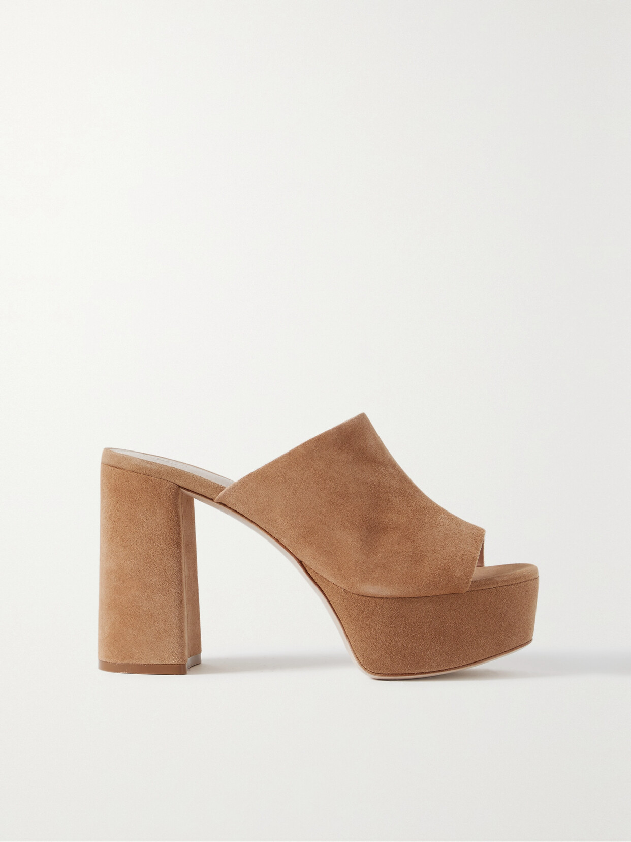 Porte & Paire - Suede Platform Mules - Brown