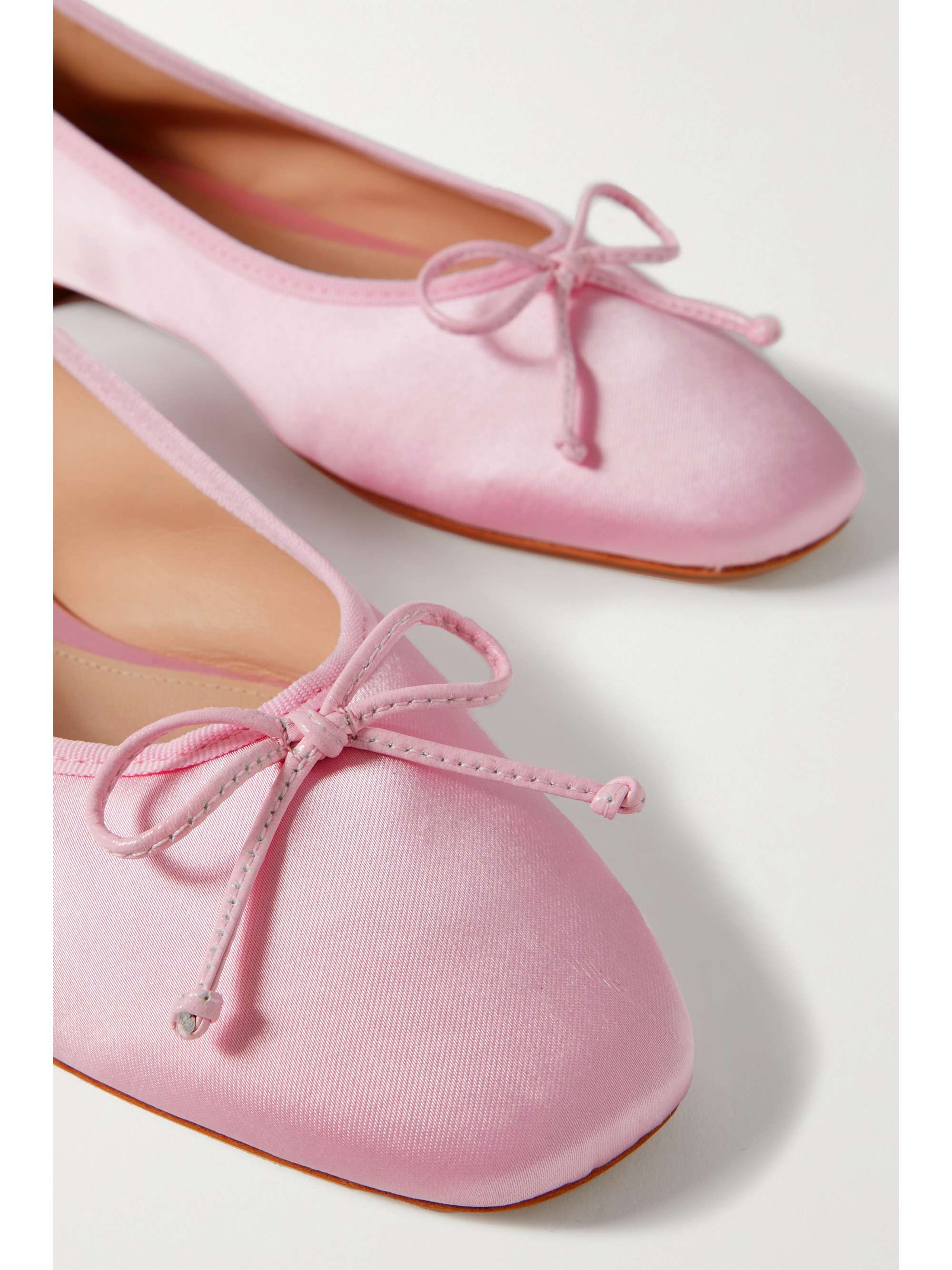 PORTE & PAIRE Bow-embellished satin ballet flats