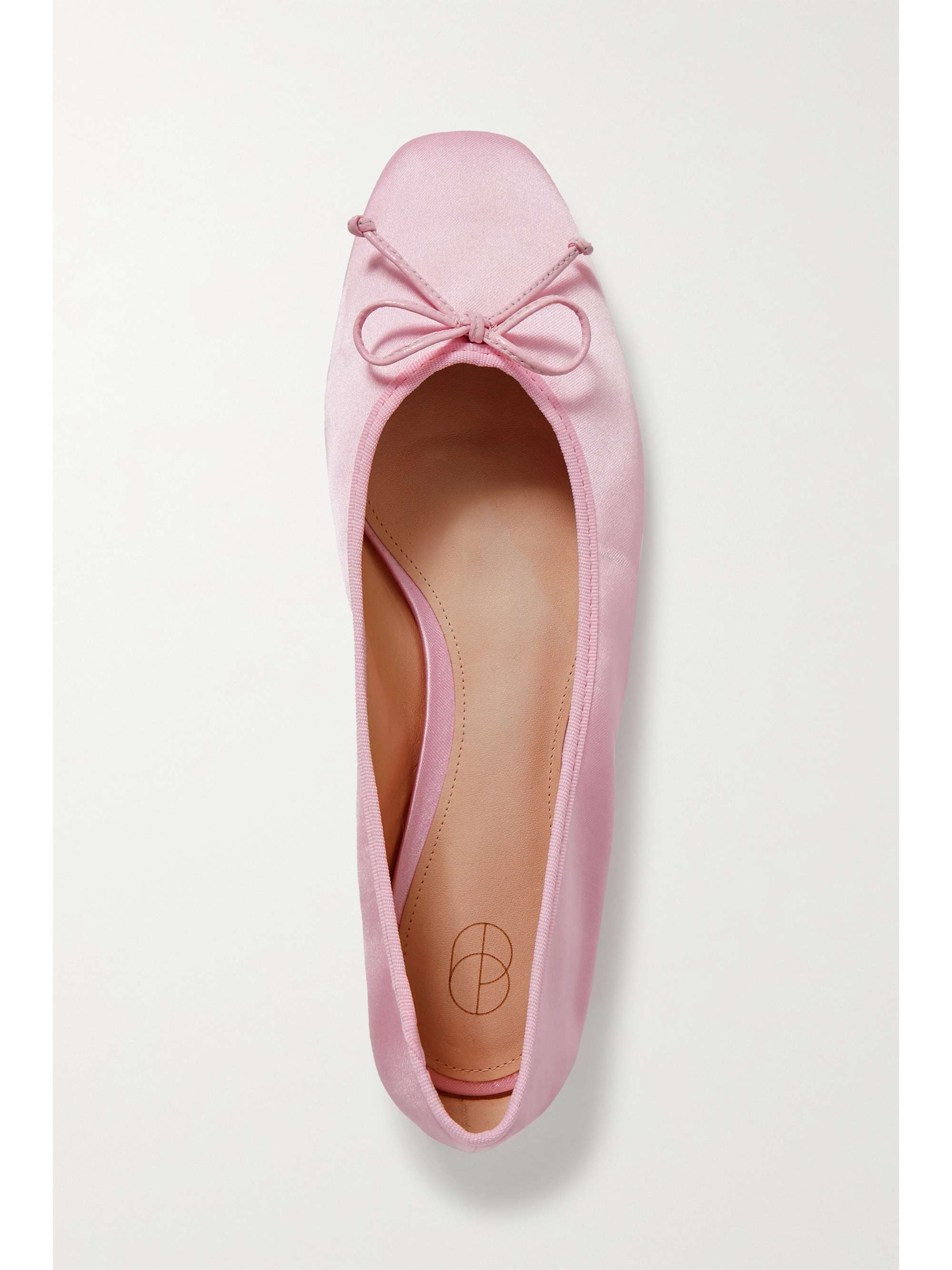 PORTE Bow-embellished satin ballet flats | NET-A-PORTER