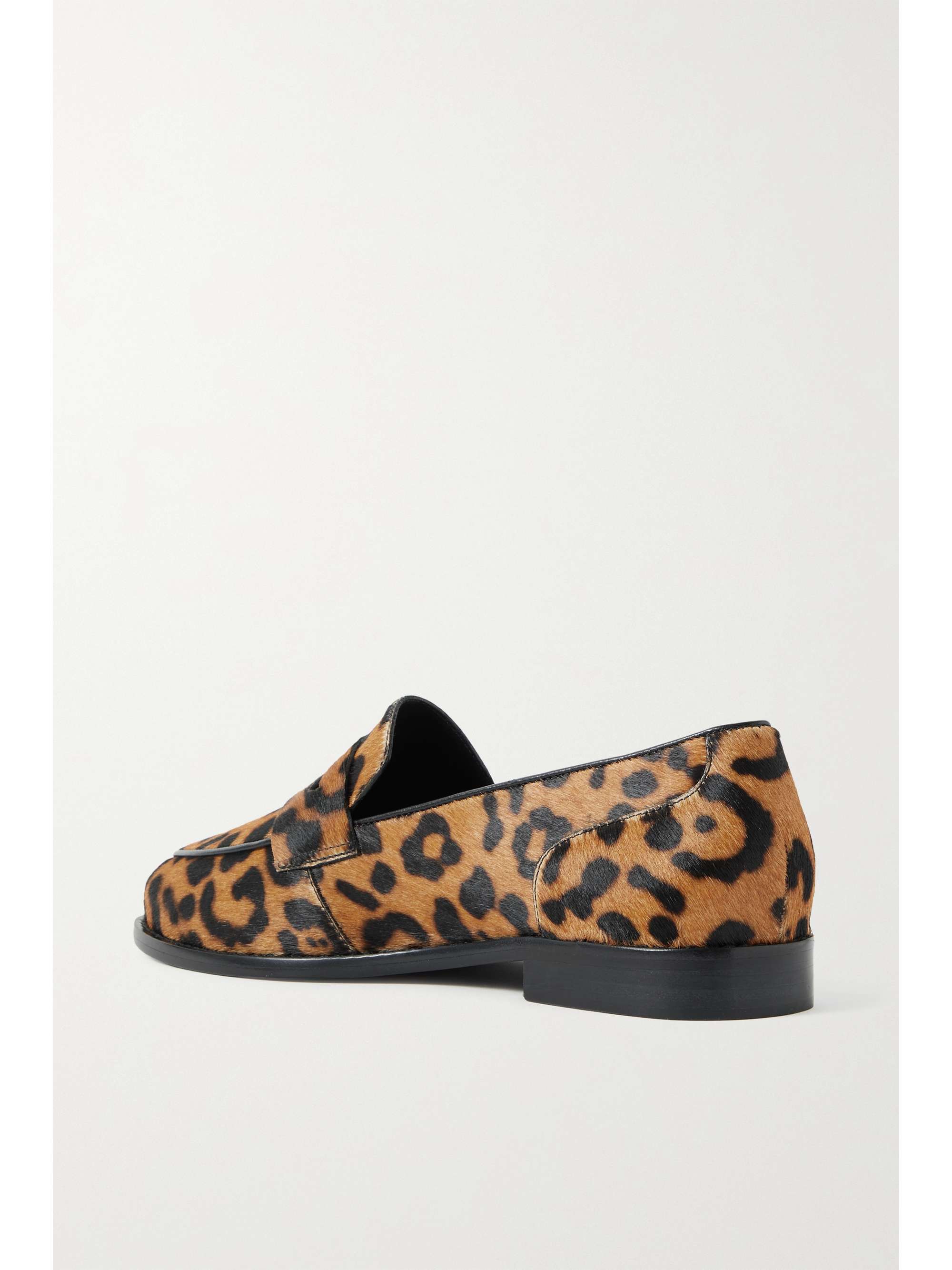 PORTE & PAIRE Leopard-print calf hair loafers