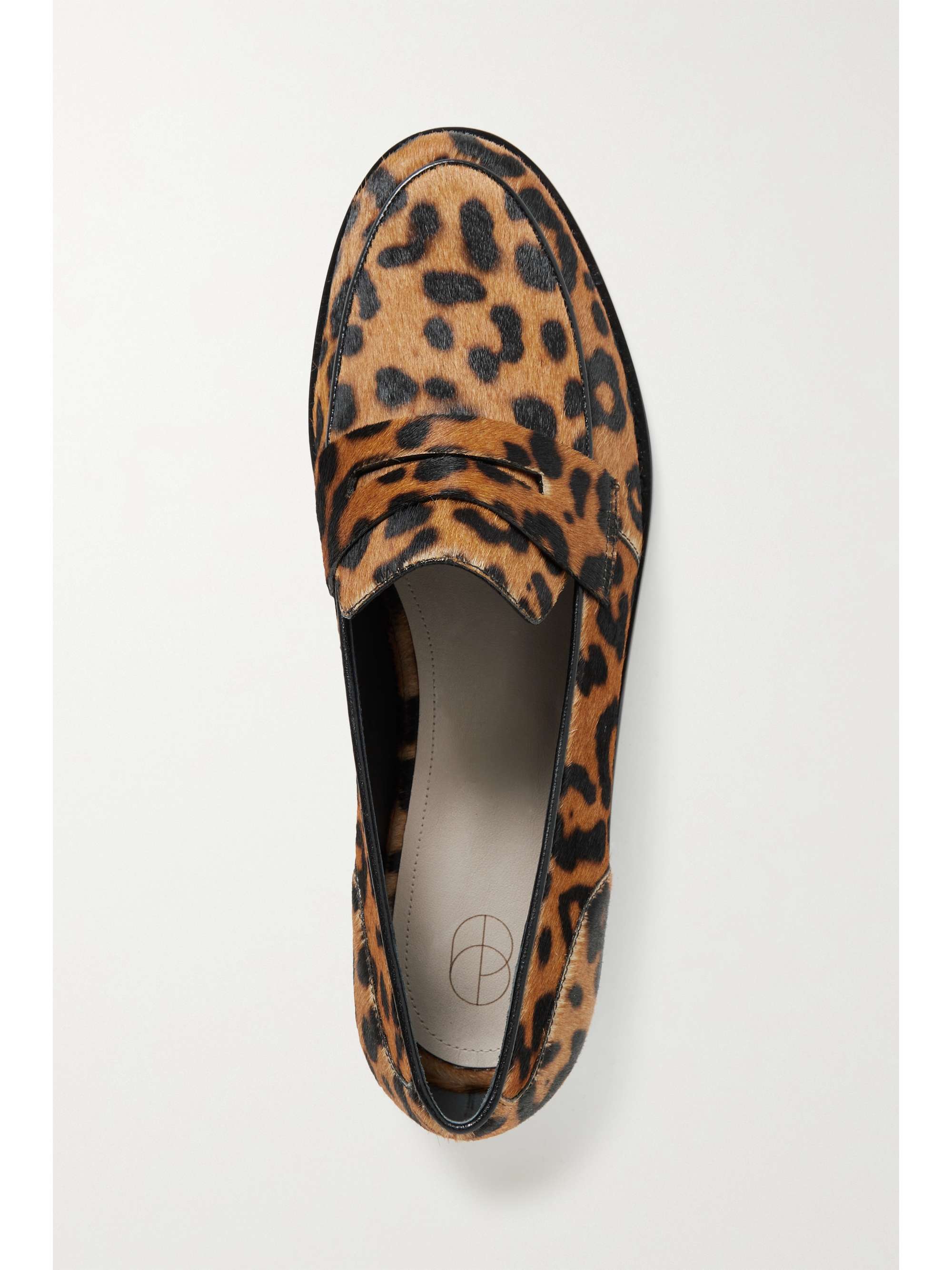 PORTE & PAIRE Leopard-print calf hair loafers