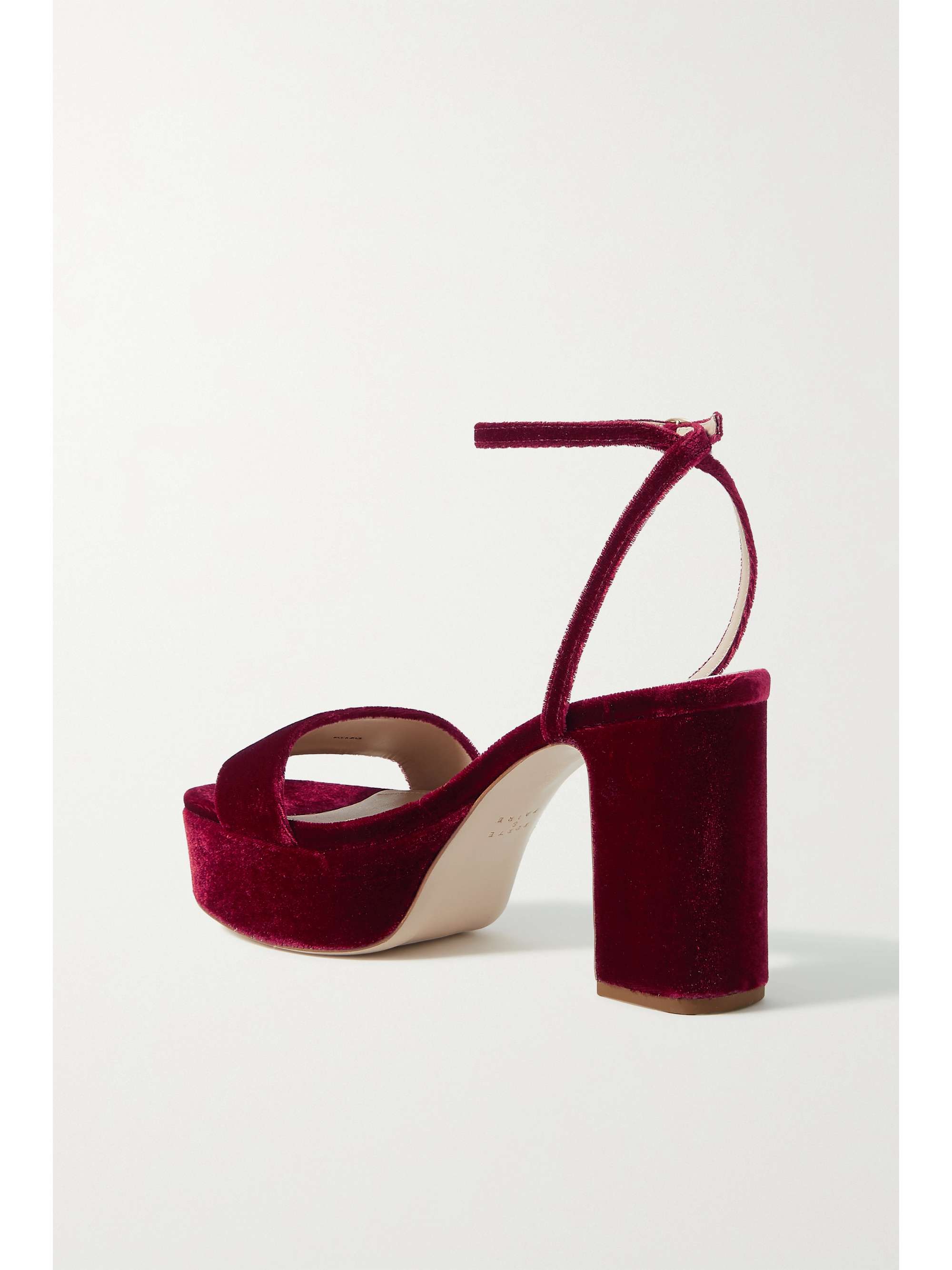 PORTE & PAIRE Velvet platform sandals