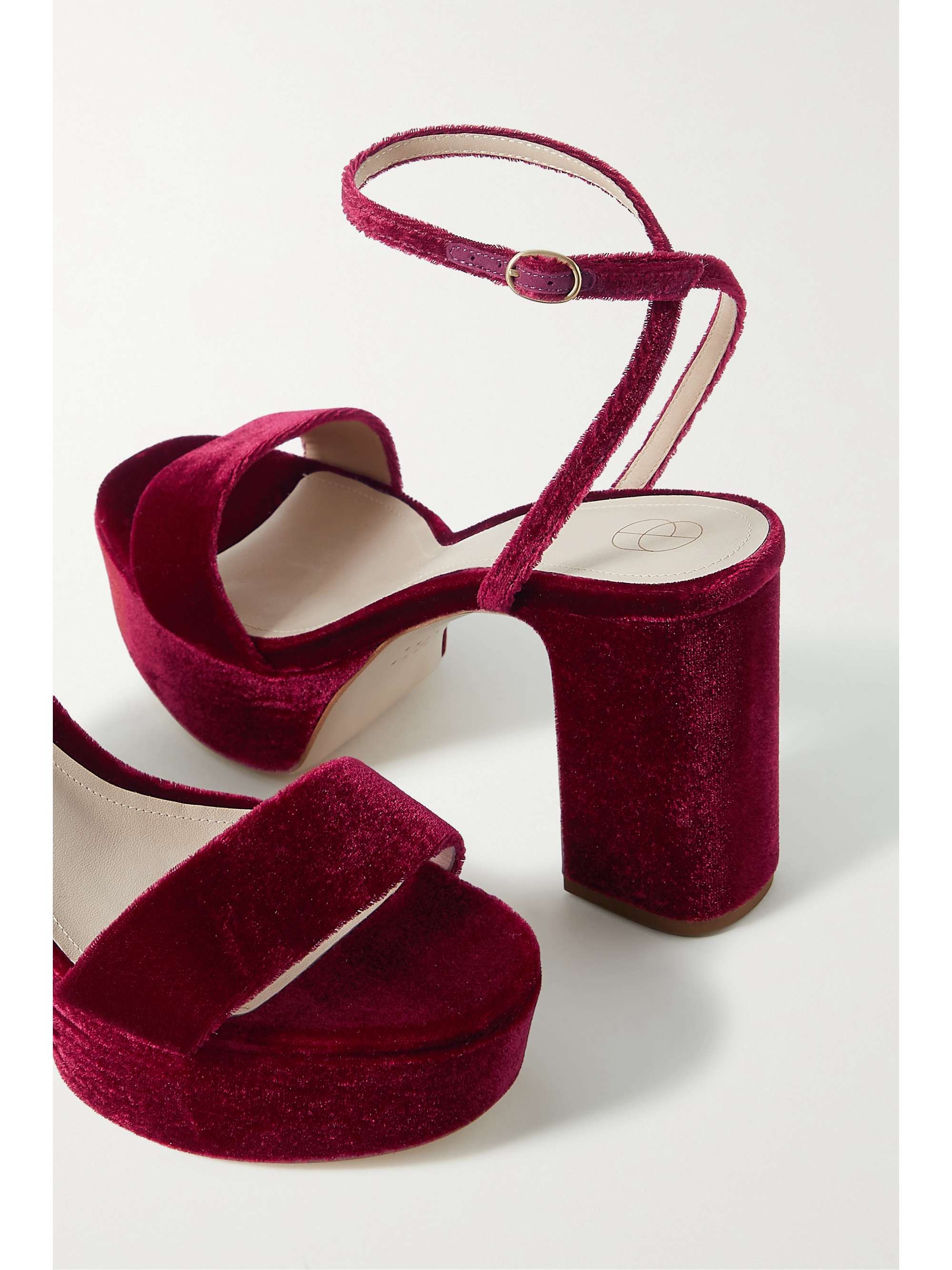 PORTE & PAIRE Velvet platform sandals