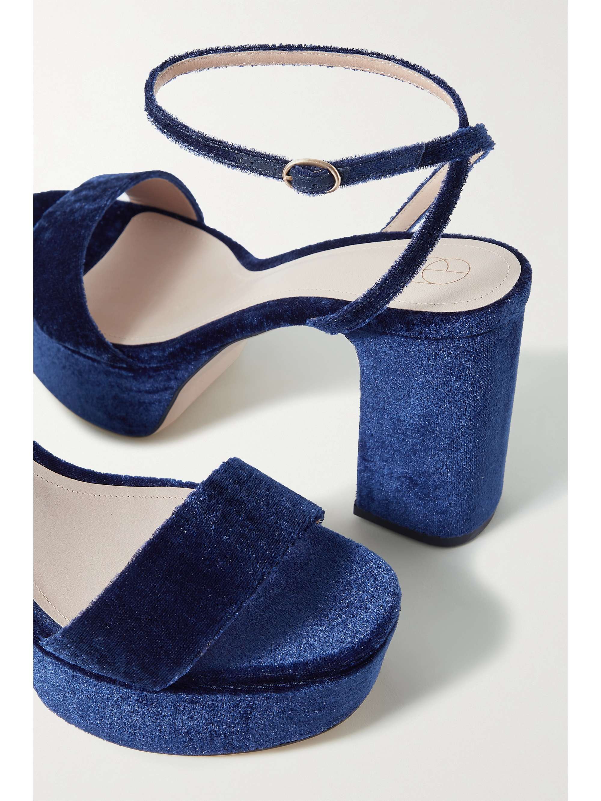 PORTE & PAIRE Velvet platform sandals