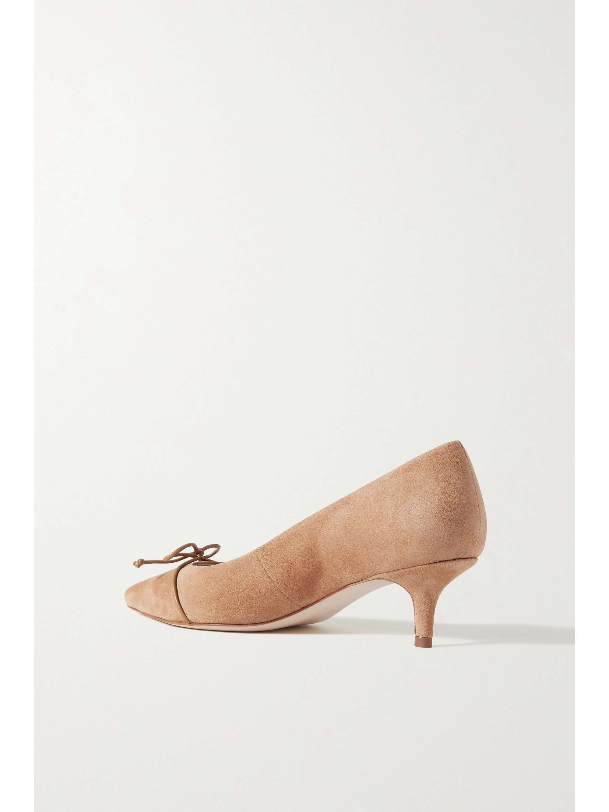 PORTE & PAIRE Leather-trimmed suede pumps