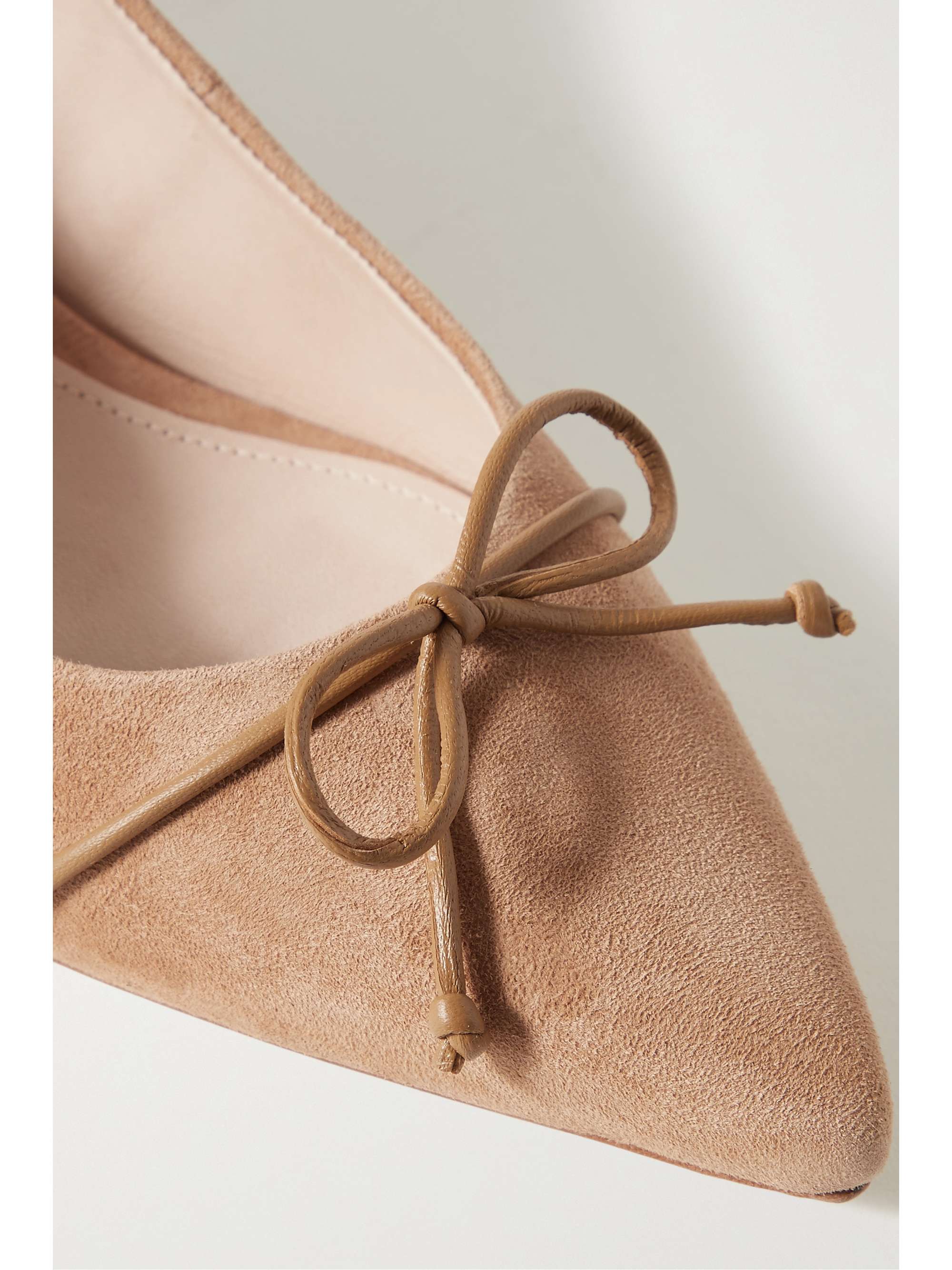 PORTE & PAIRE Leather-trimmed suede pumps