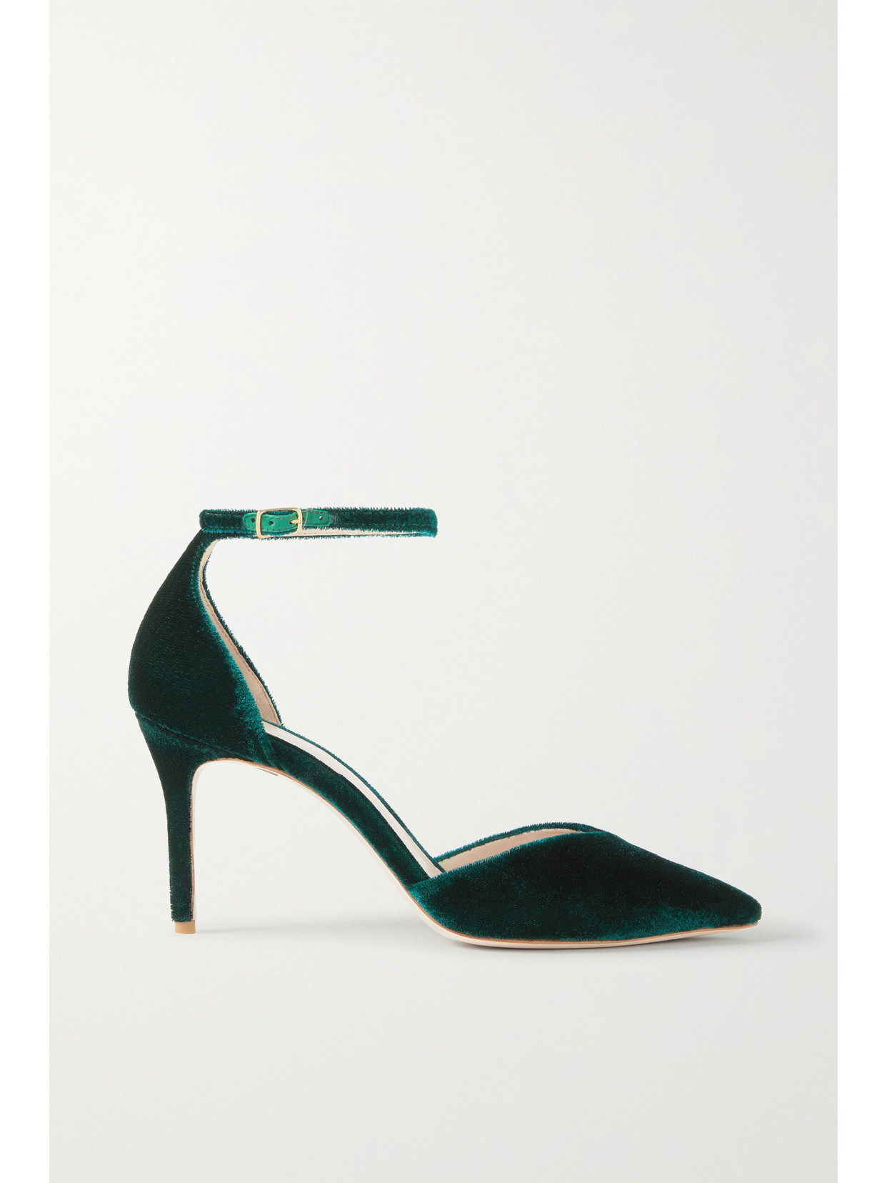 Porte & Paire Velvet Pumps - Green