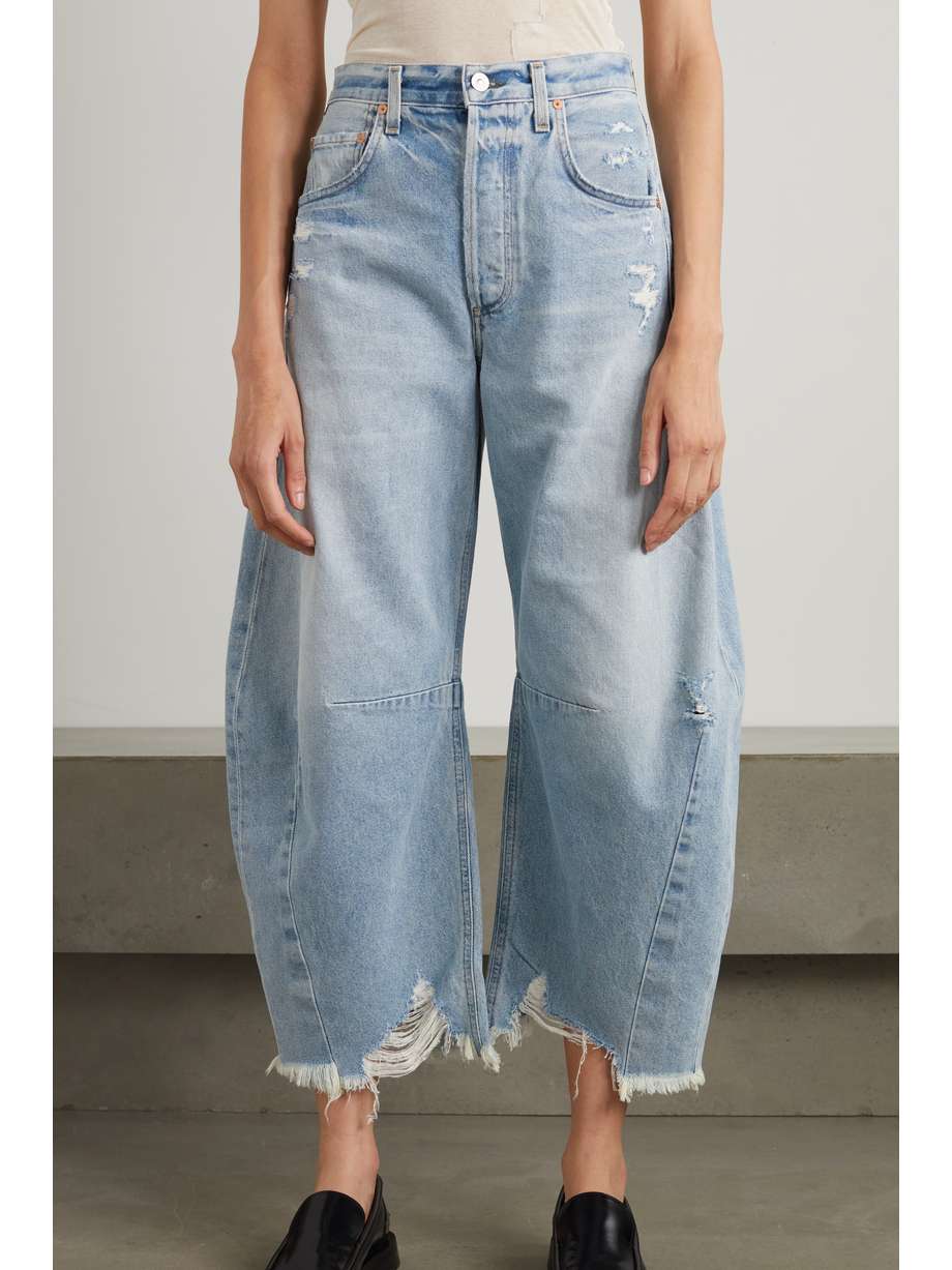 CITIZENS OF HUMANITY Horseshoe distressed highrise wideleg jeans