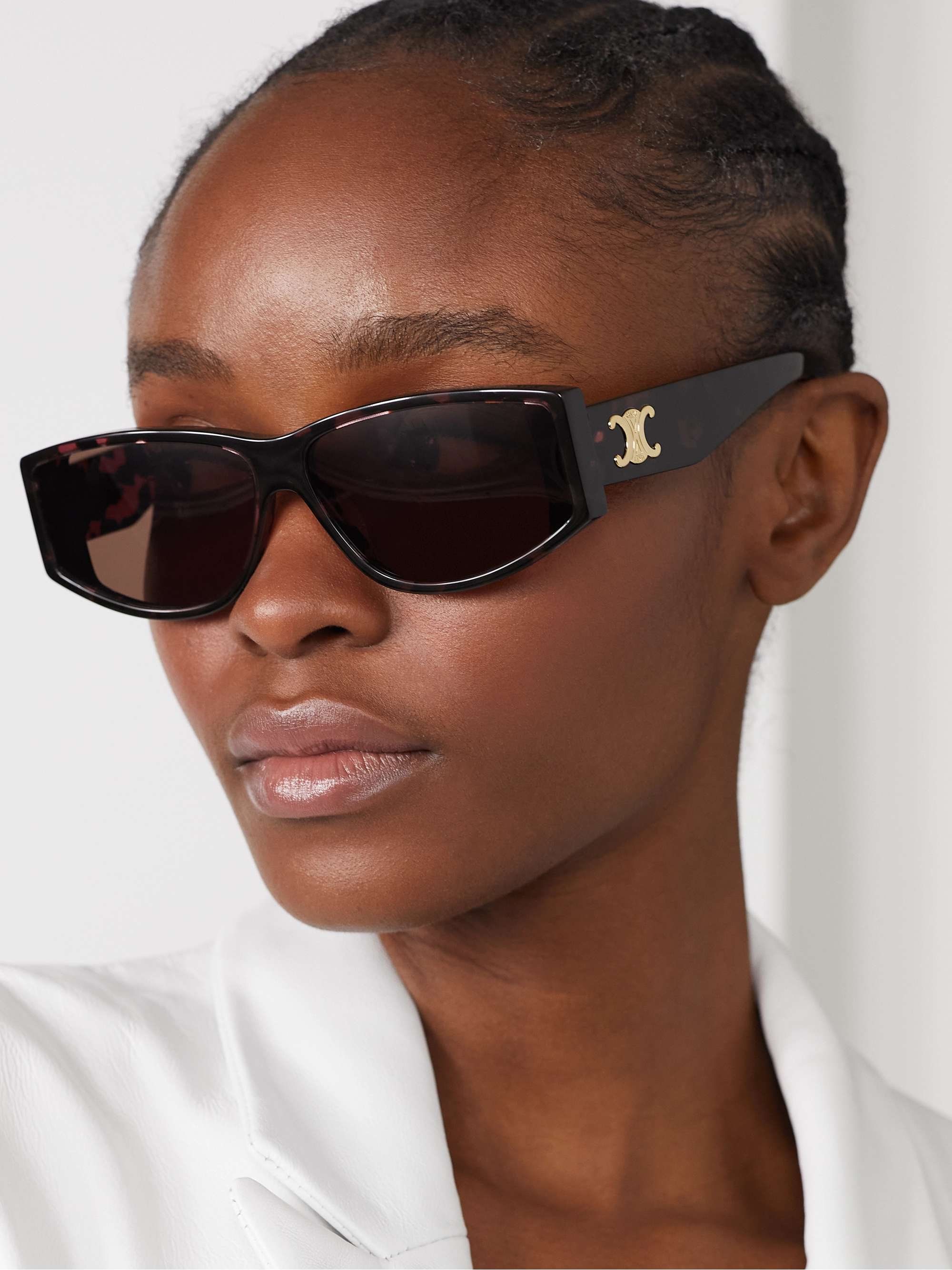 Oversized Square-frame Acetate And Gold-tone Sunglasses In Tortoiseshell