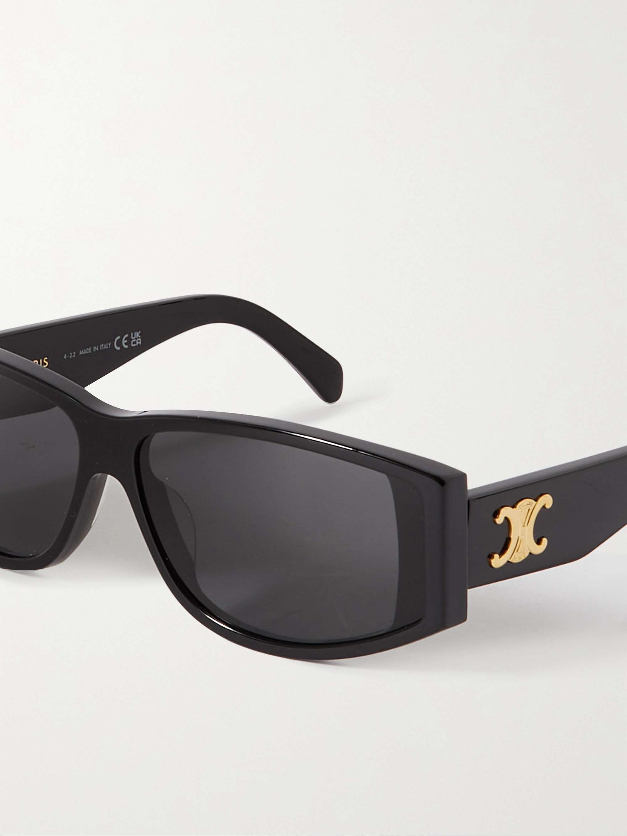 CELINE EYEWEAR D-frame acetate and gold-tone sunglasses