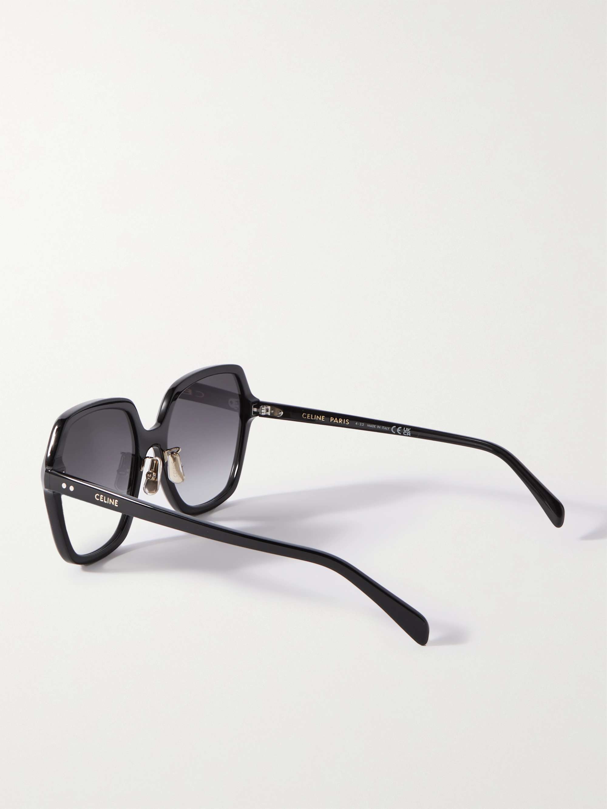 CELINE EYEWEAR Oversized square-frame tortoiseshell acetate sunglasses