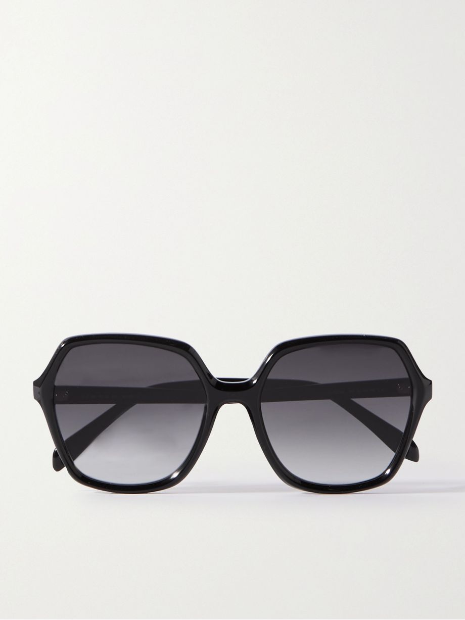 Oversized square-frame acetate sunglasses, Celine