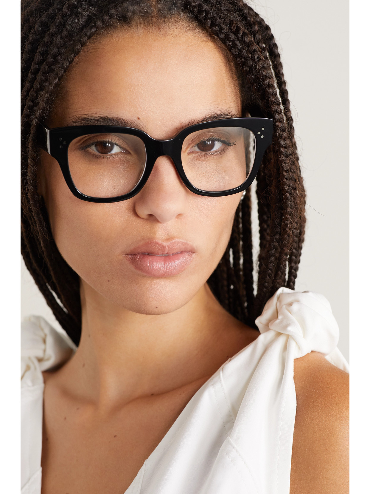 Shop Celine Oversized Cat-eye Acetate Optical Glasses In Black