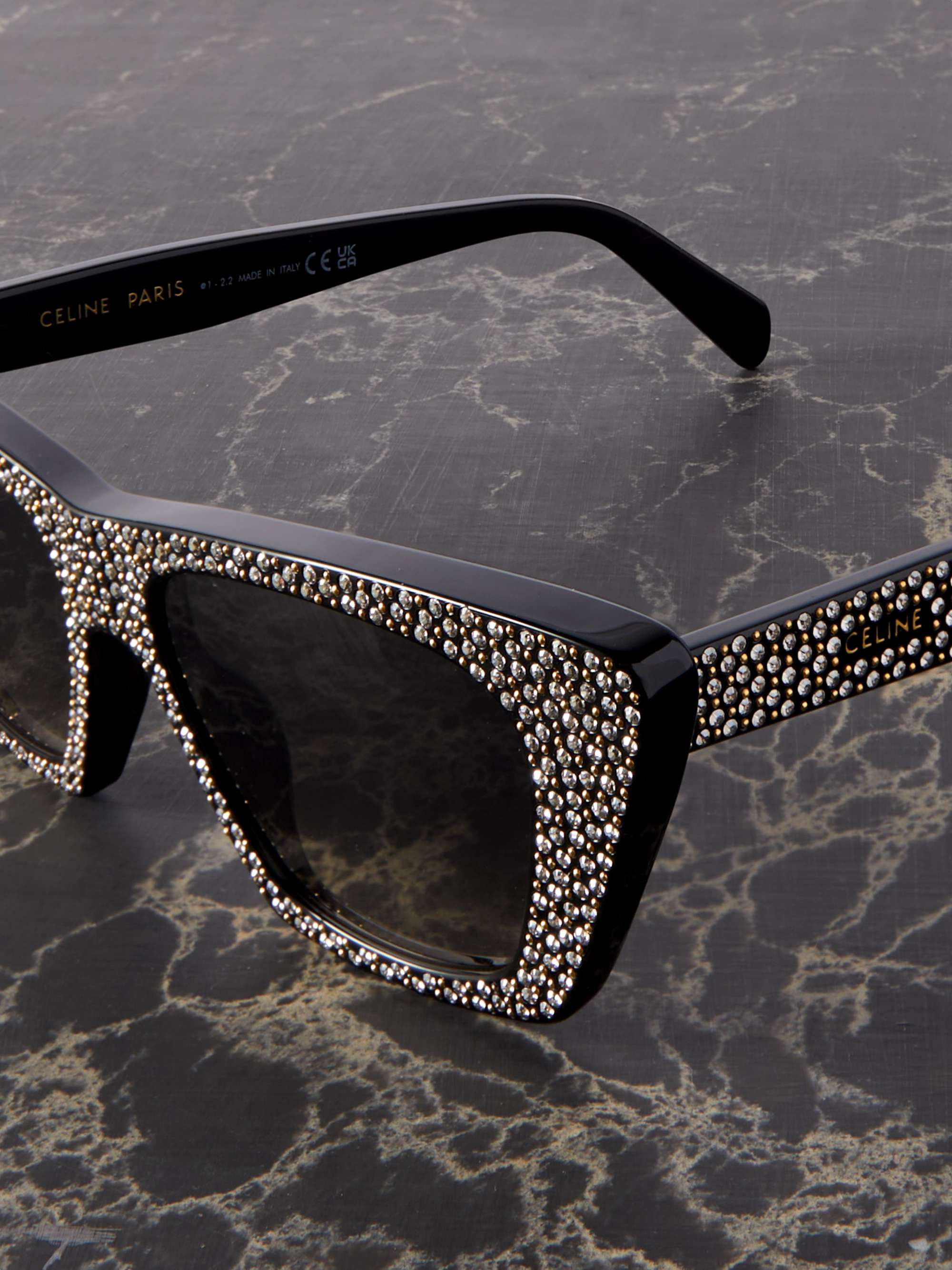 CELINE EYEWEAR Studded cat-eye acetate sunglasses
