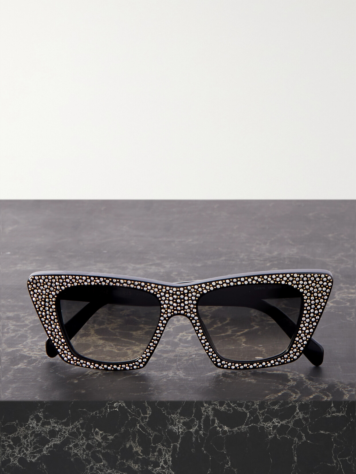 Celine Studded Cat-eye Acetate Sunglasses In Black