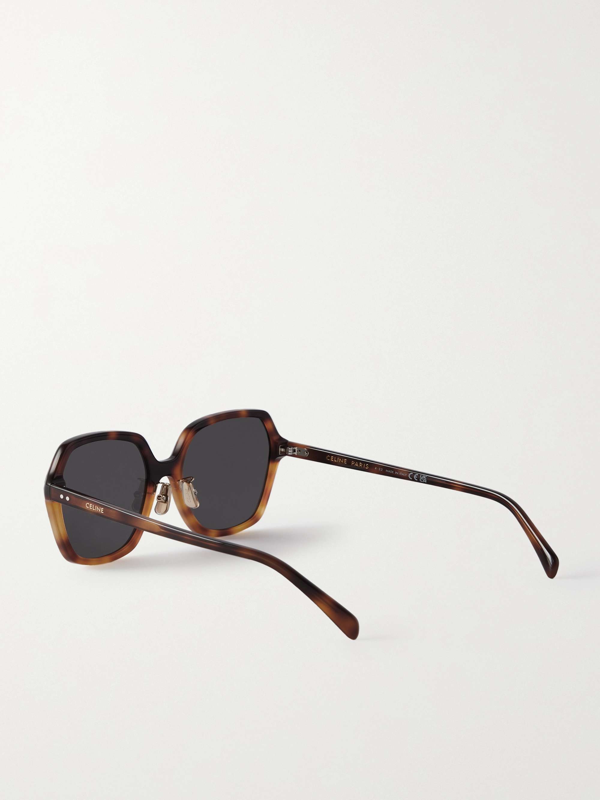 CELINE EYEWEAR Oversized square-frame tortoiseshell acetate sunglasses