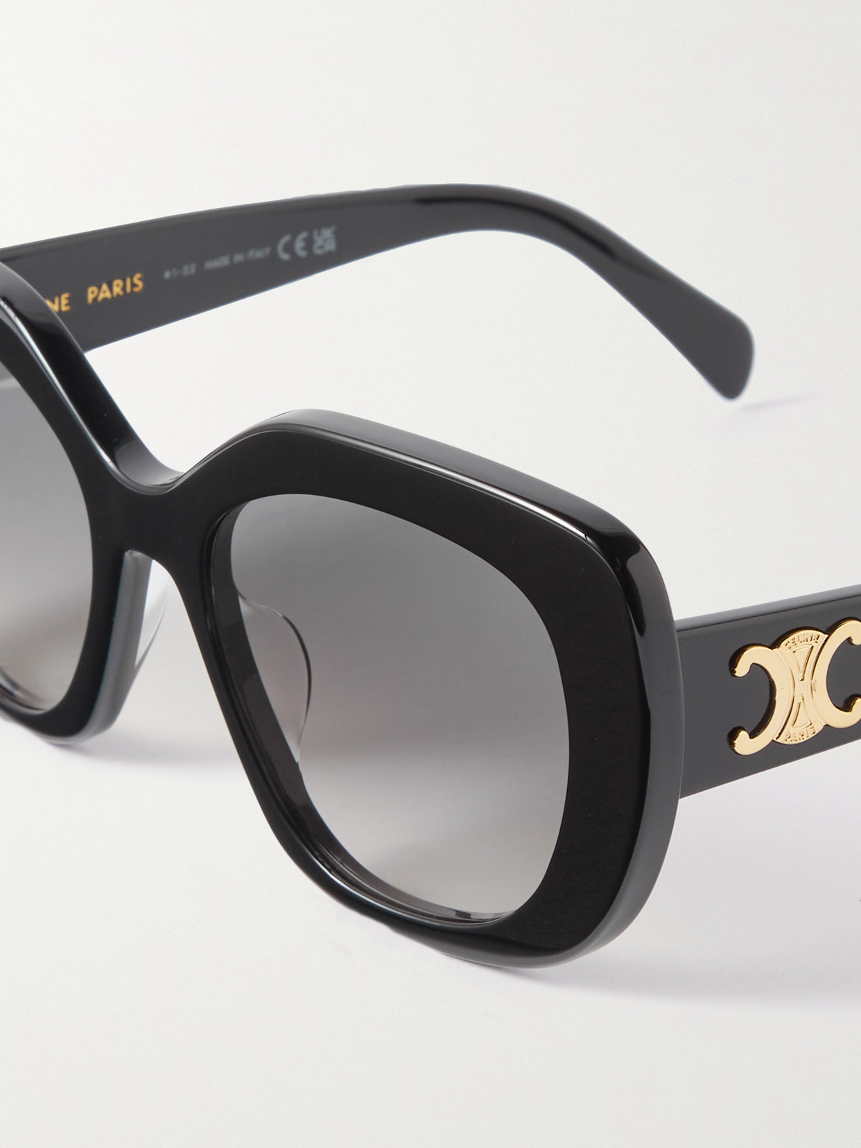 Celine Oversized Cat-eye Acetate Sunglasses In Black