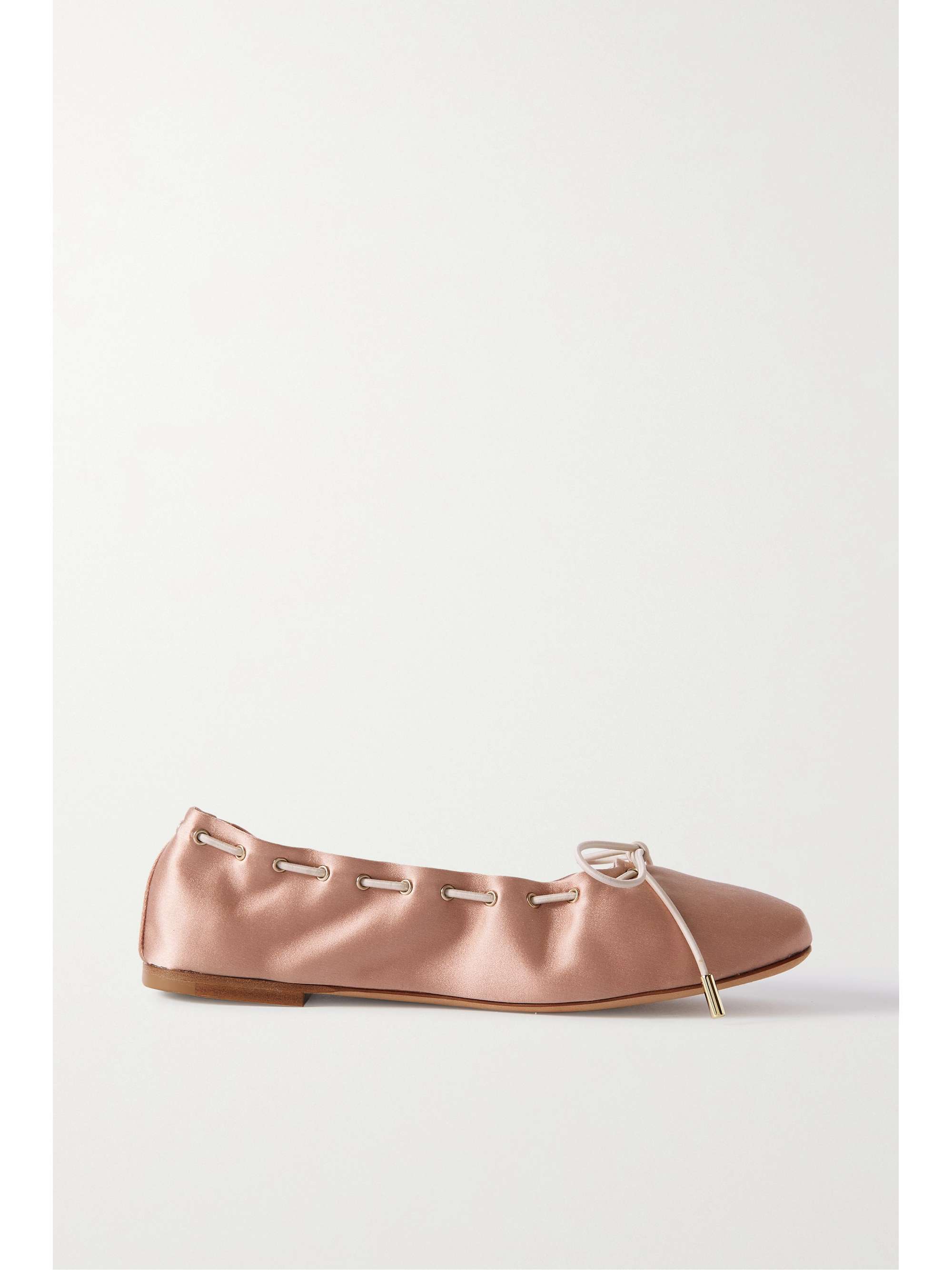 CHLOÉ Oracia bow-detailed satin ballet flats | NET-A-PORTER