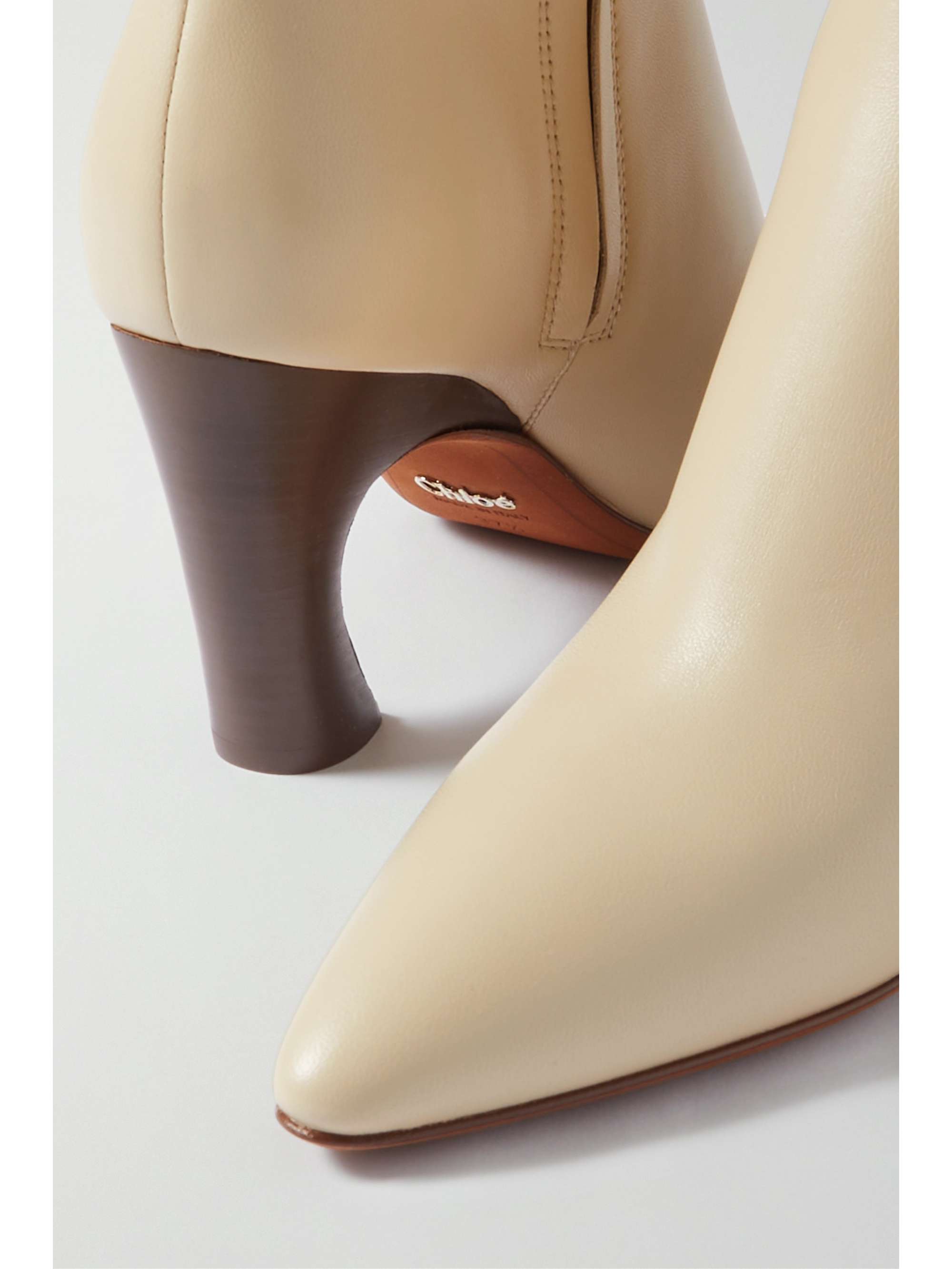 Beige Oli leather ankle boots | CHLOÉ | NET-A-PORTER