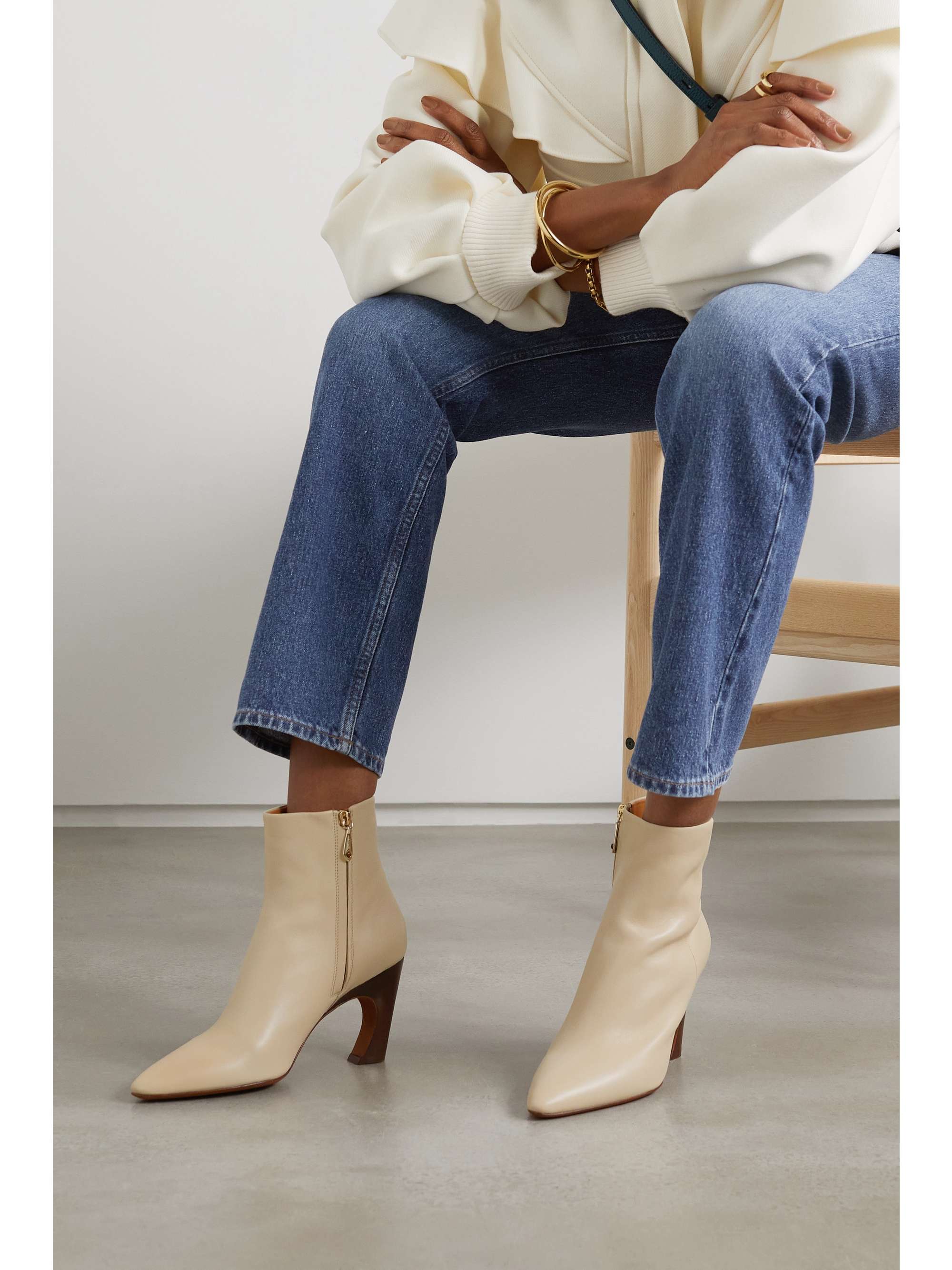 CHLOÉ + NET SUSTAIN Oli leather ankle boots