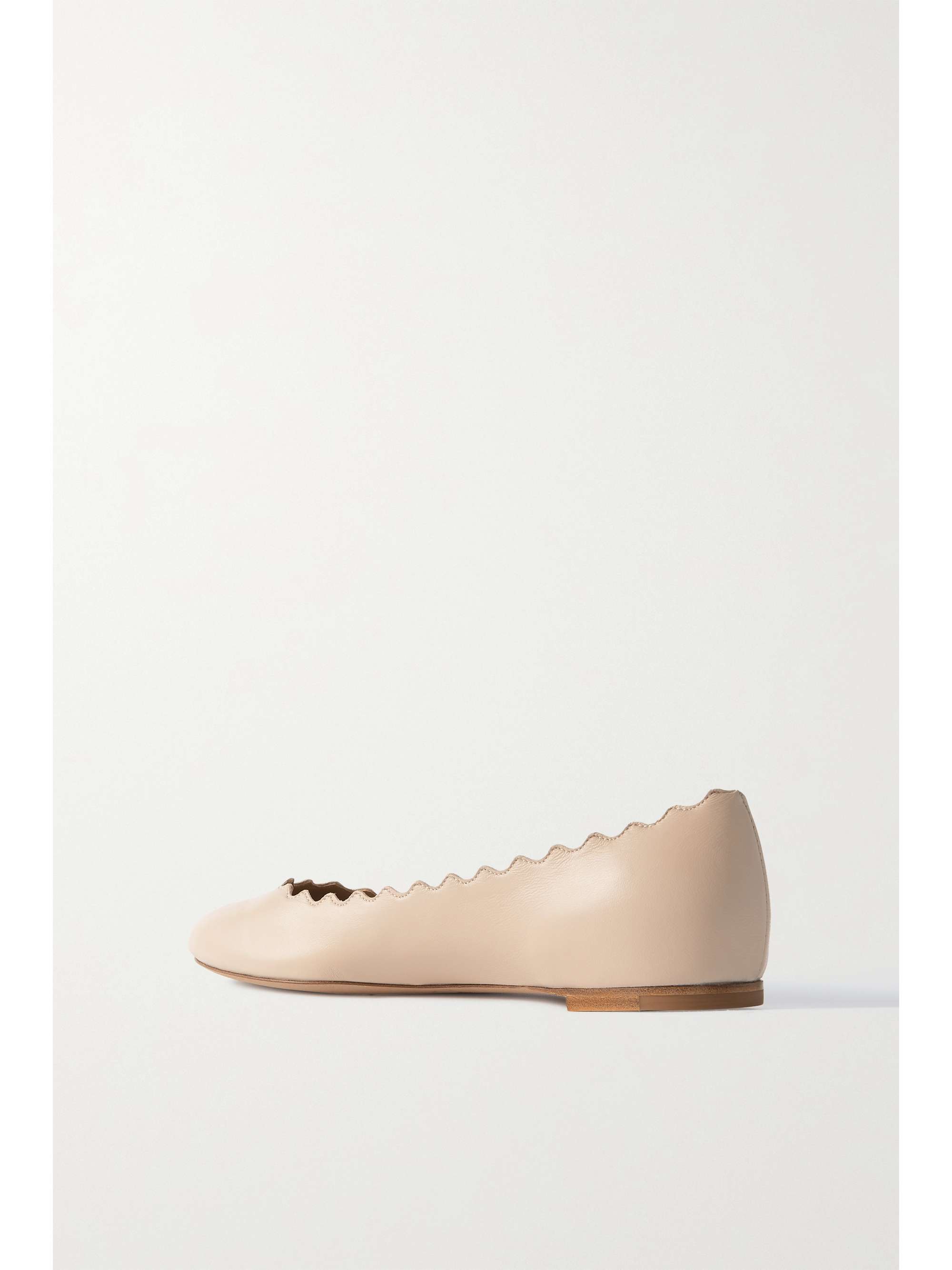 CHLOÉ + NET SUSTAIN Lauren scalloped leather ballet flats