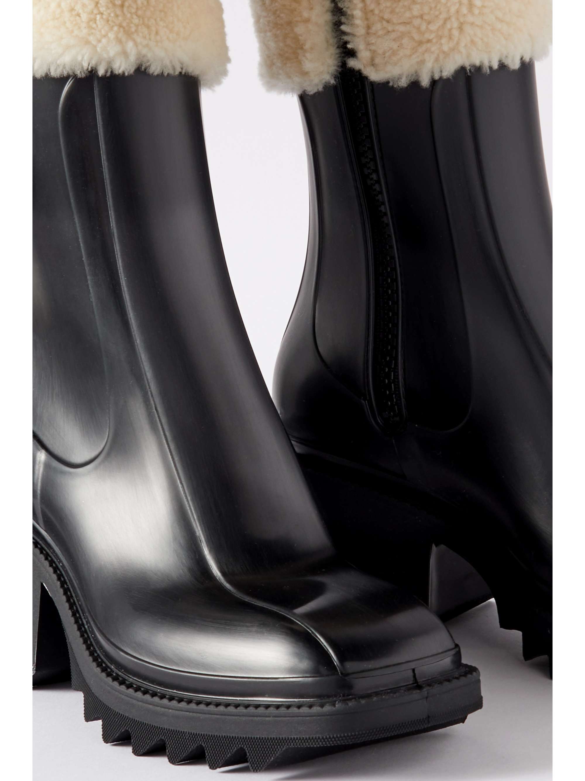 CHLOÉ Betty shearlingtrimmed rubber ankle boots NETAPORTER
