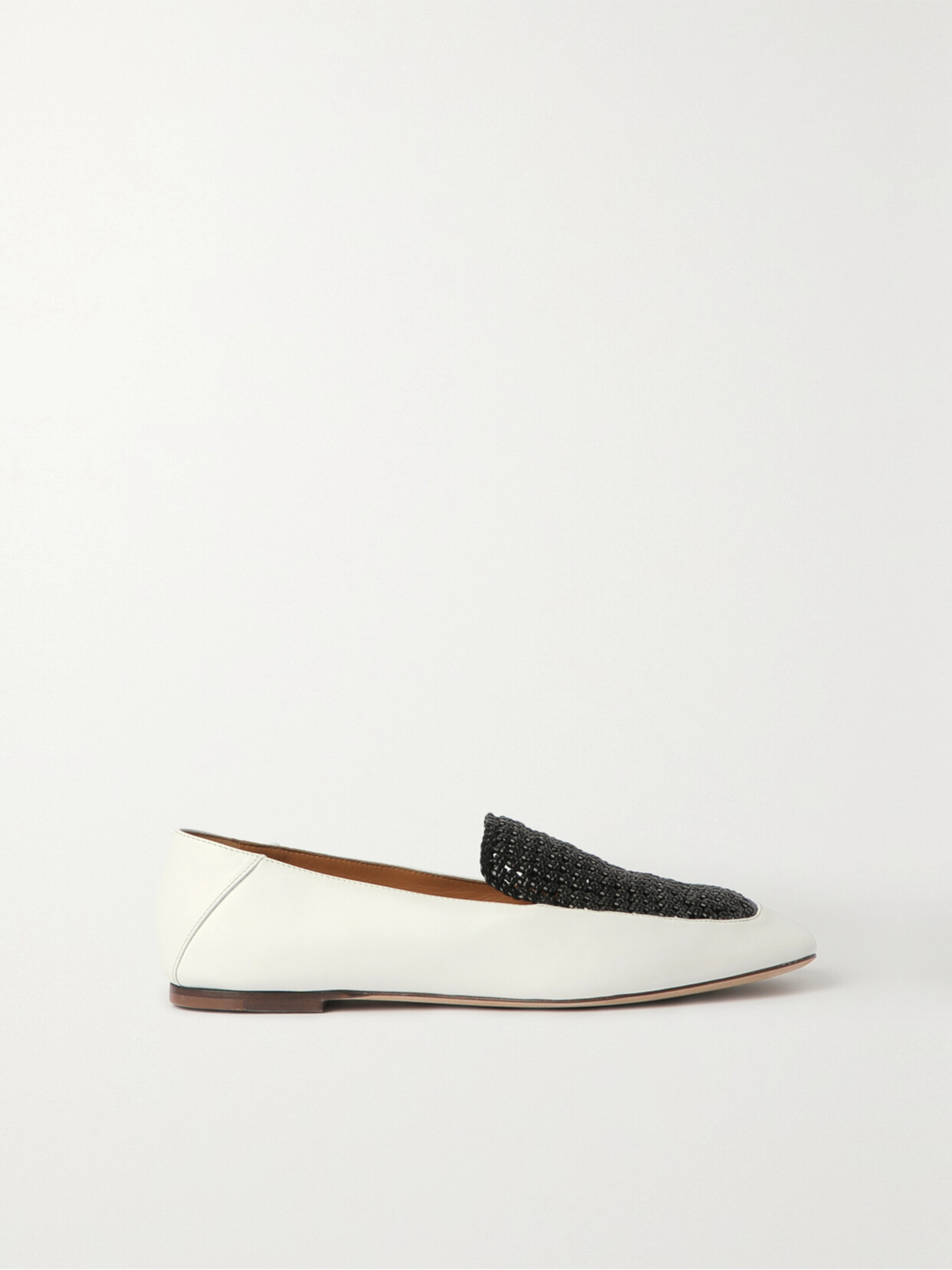 CHLOÉ + NET SUSTAIN OLENE TWO-TONE LEATHER LOAFERS