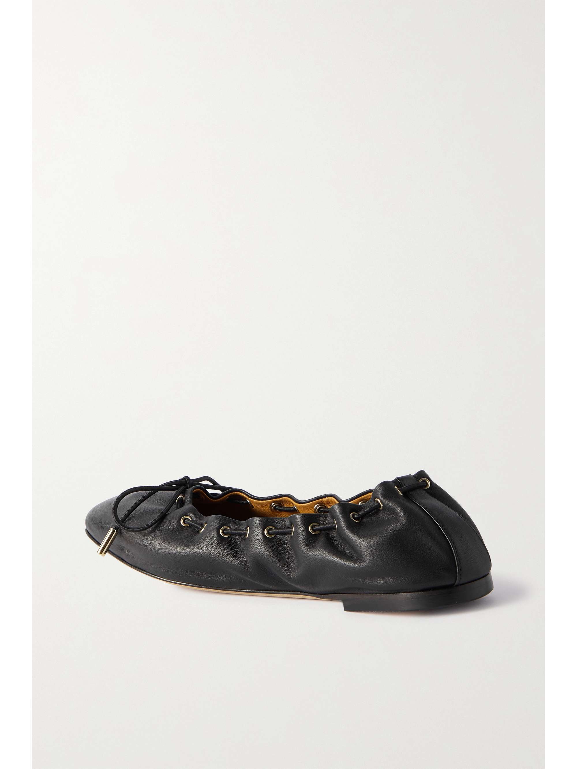 CHLOÉ Oracia レザーバレエ フラットシューズ ボウ付き