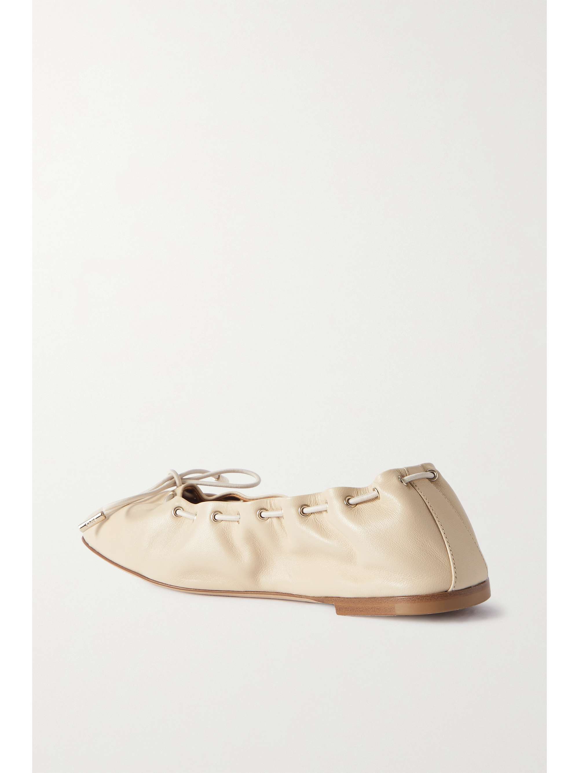 CHLOÉ + NET SUSTAIN Oracia bow-embellished leather ballet flats