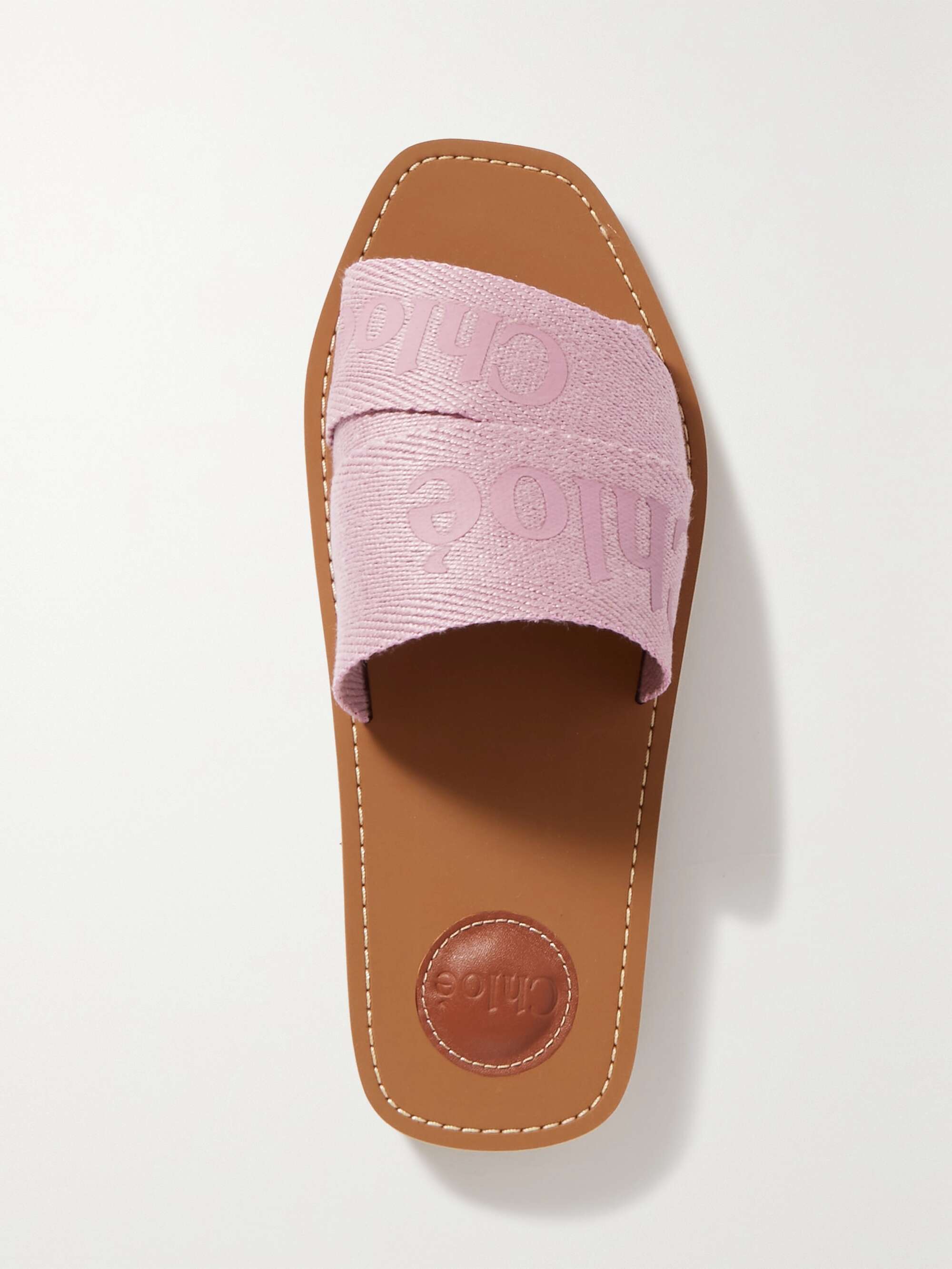 CHLOÉ Woody logo-print canvas slides | NET-A-PORTER