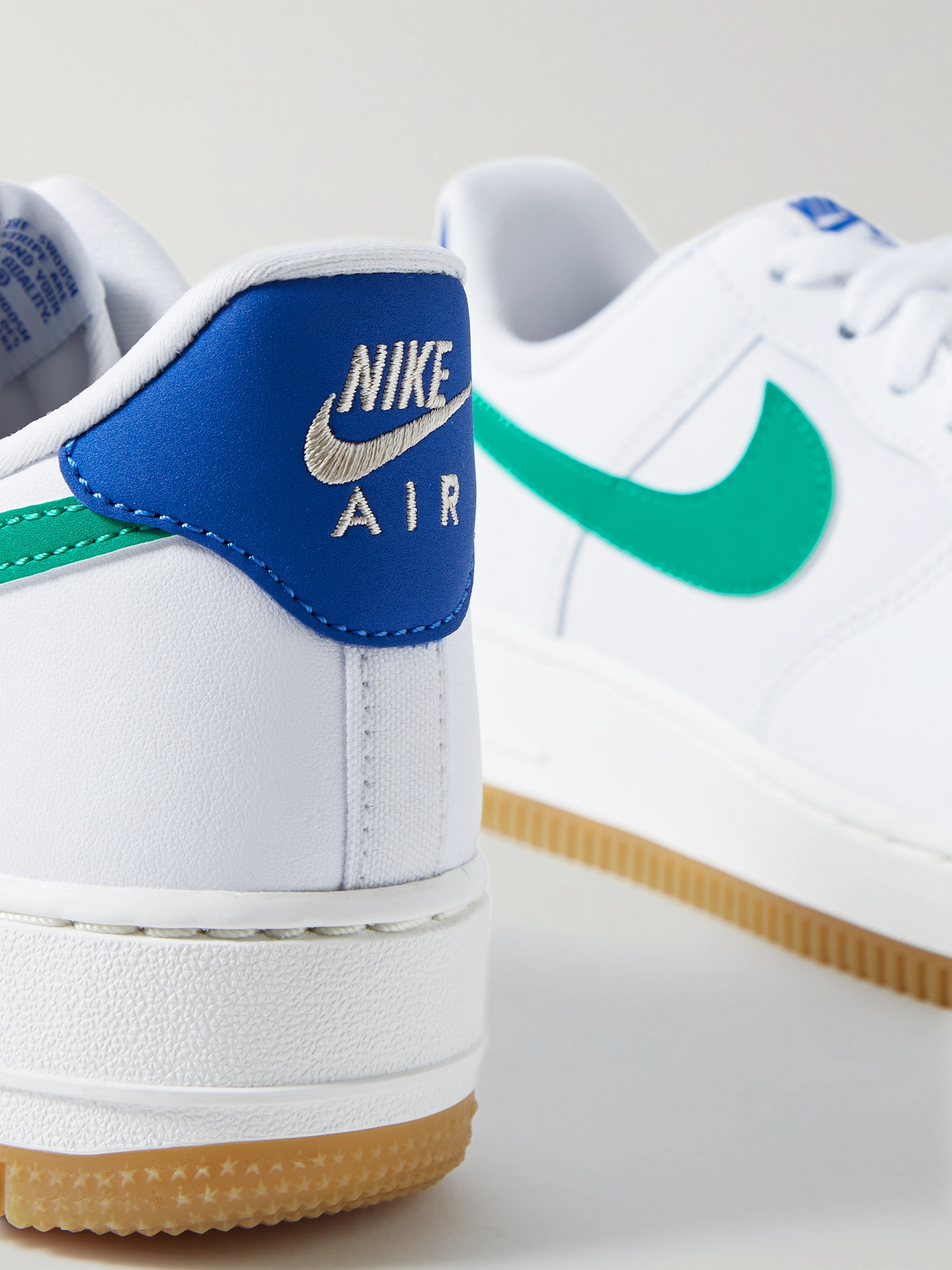 Nike Air Force 1 '07 Color-block Leather Sneakers In White