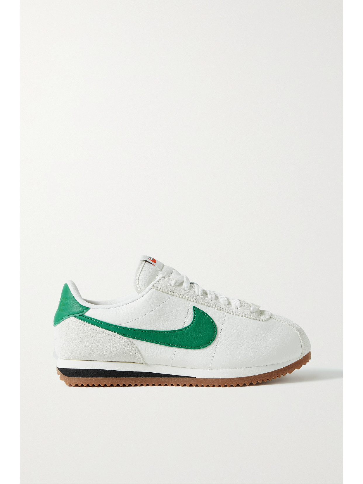 Shop Nike Cortez Suede-trimmed Leather Sneakers In Cream