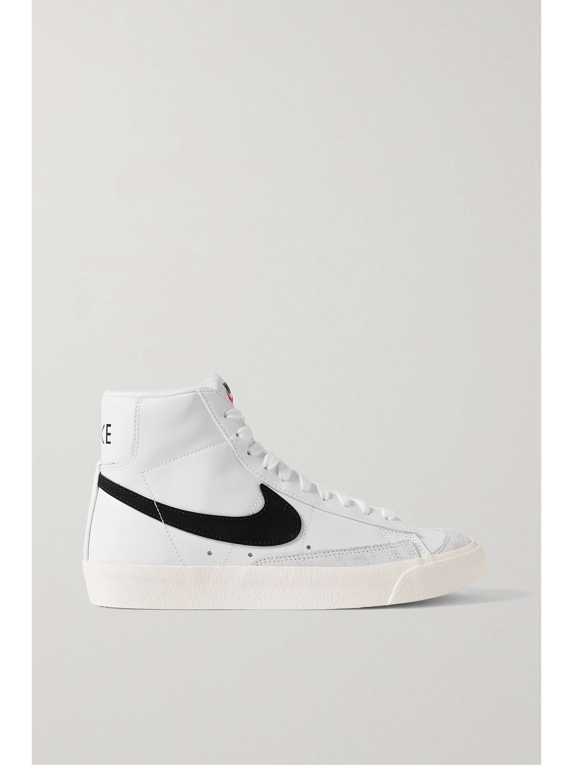 Blazer Mid suede-trimmed leather high-top sneakers | NET-A-PORTER