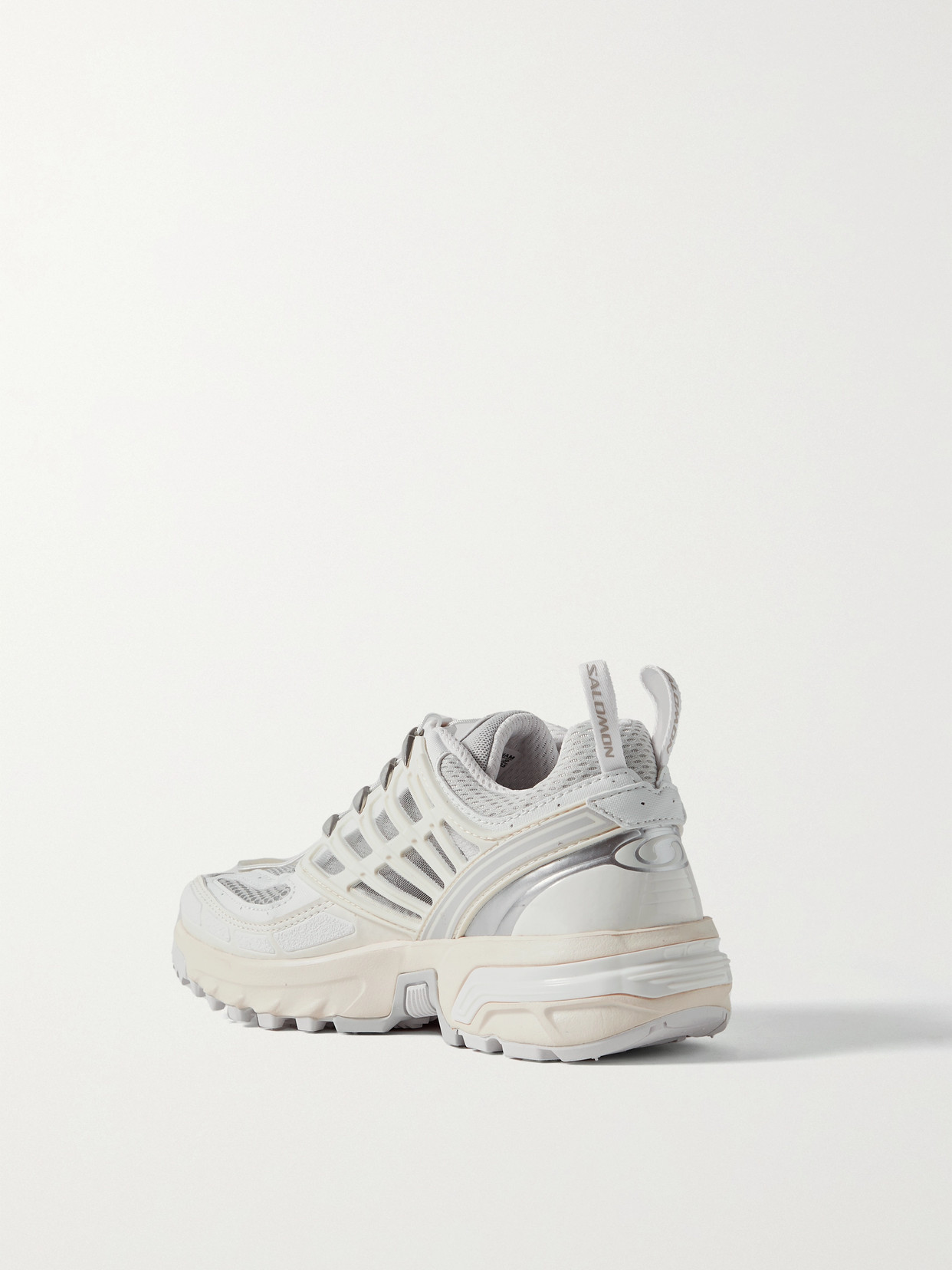 Salomon Acs Pro Advanced Rubber-trimmed Mesh Sneakers In White