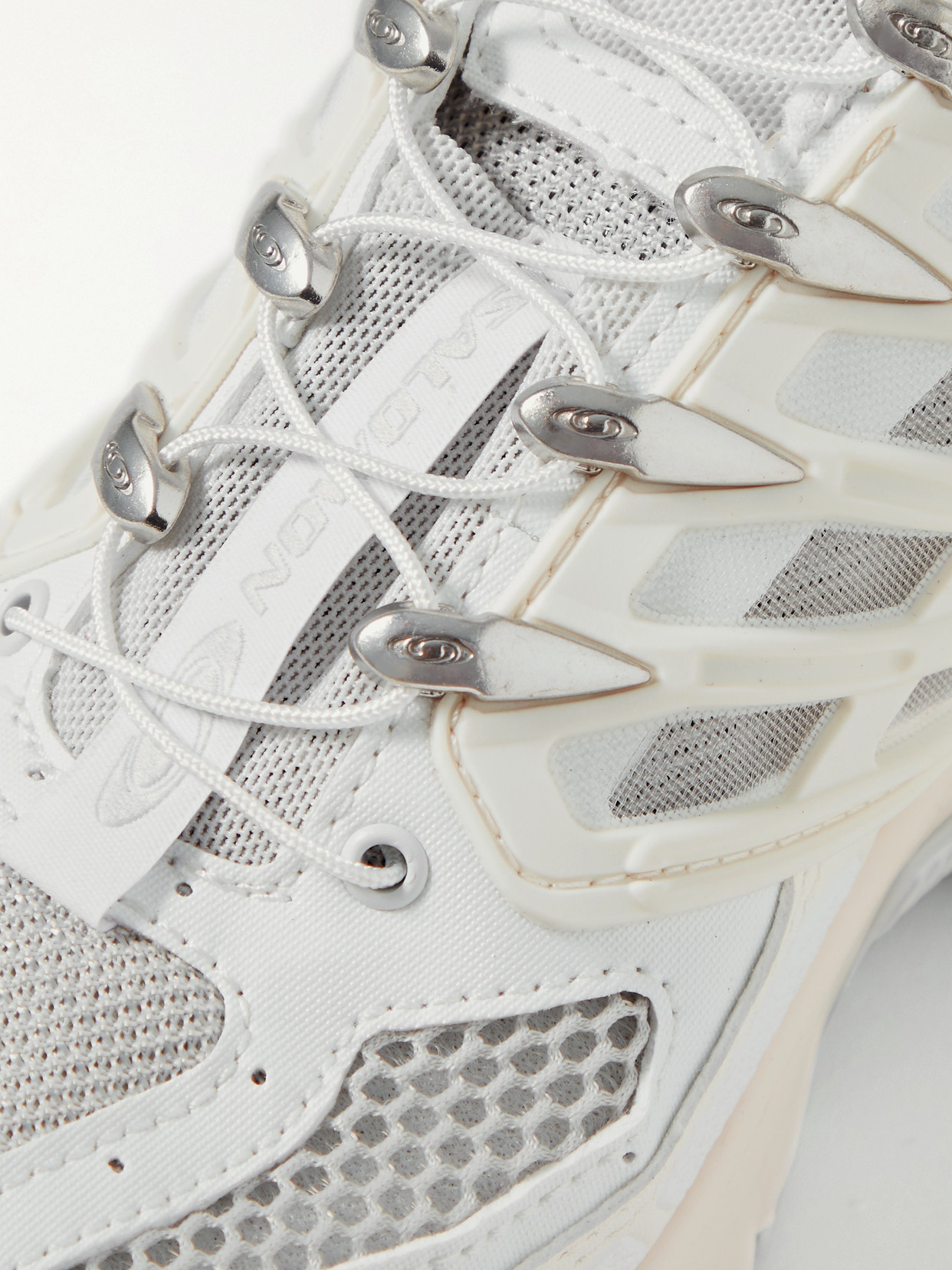 Salomon Acs Pro Advanced Rubber-trimmed Mesh Sneakers In White