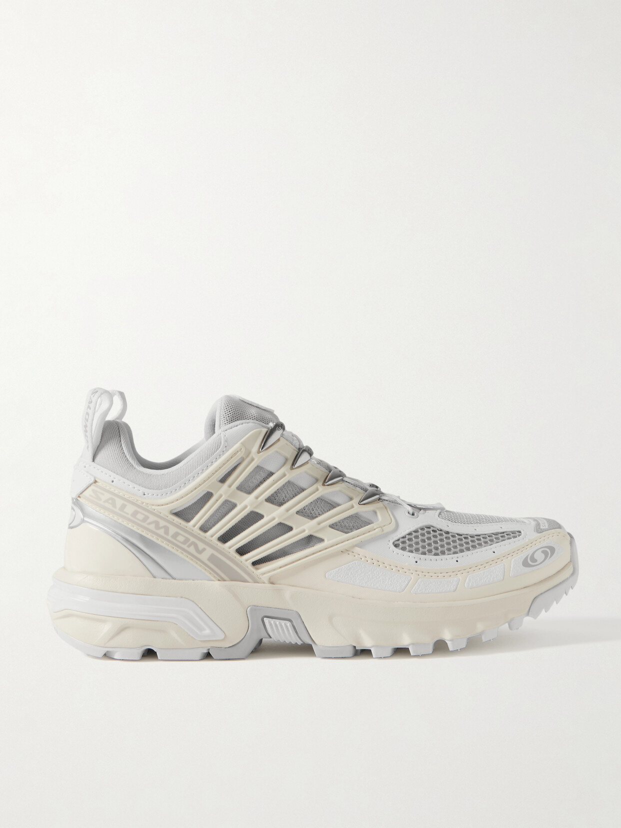 Salomon Acs Pro Advanced Rubber-trimmed Mesh Sneakers In White