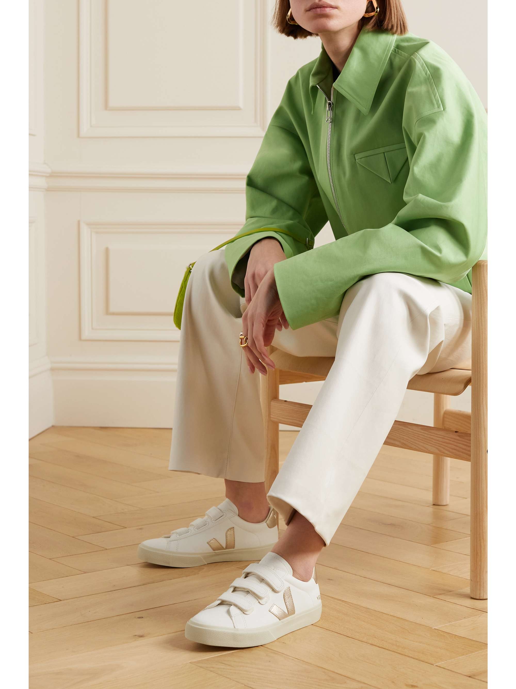 VEJA Recife metallic leather sneakers