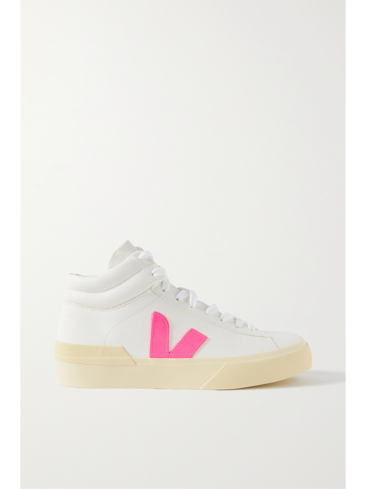 Veja - Minotaur Rubber-trimmed Leather High-top Sneakers - White