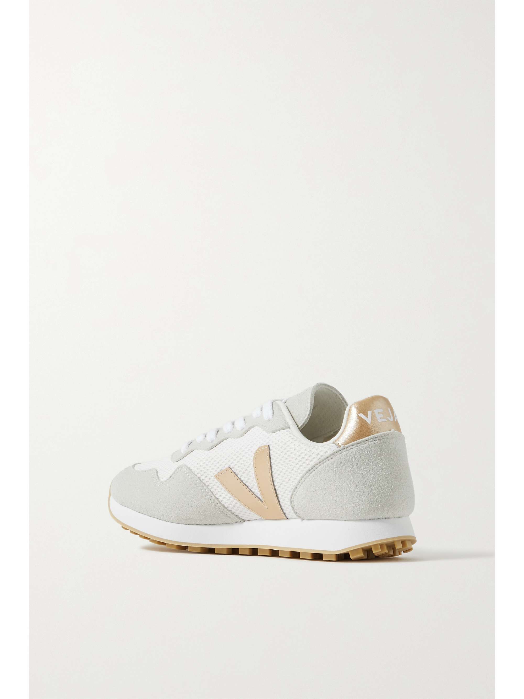 VEJA + NET SUSTAIN SDU RT rubber-trimmed vegan suede, leather and mesh sneakers